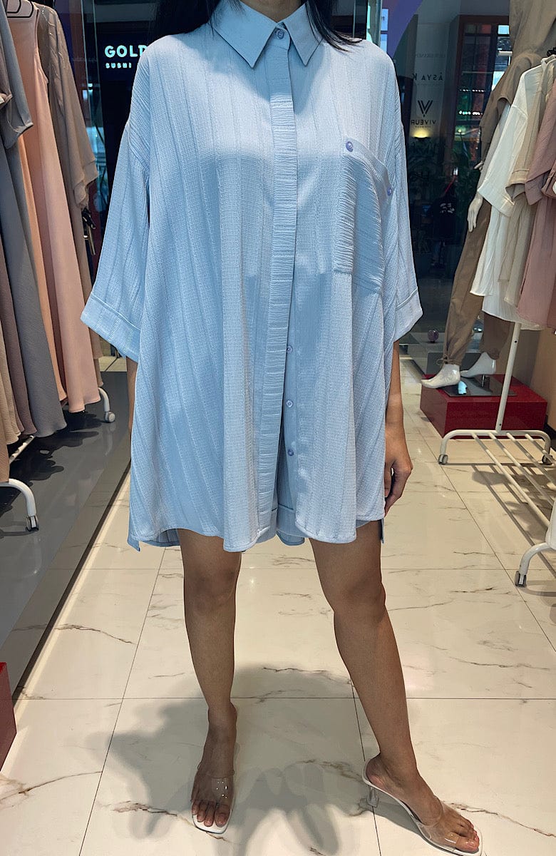 ASYA K. LOOSE FIT LINEN SET  زوج (SHIRT & SHORTS) “LUBA”