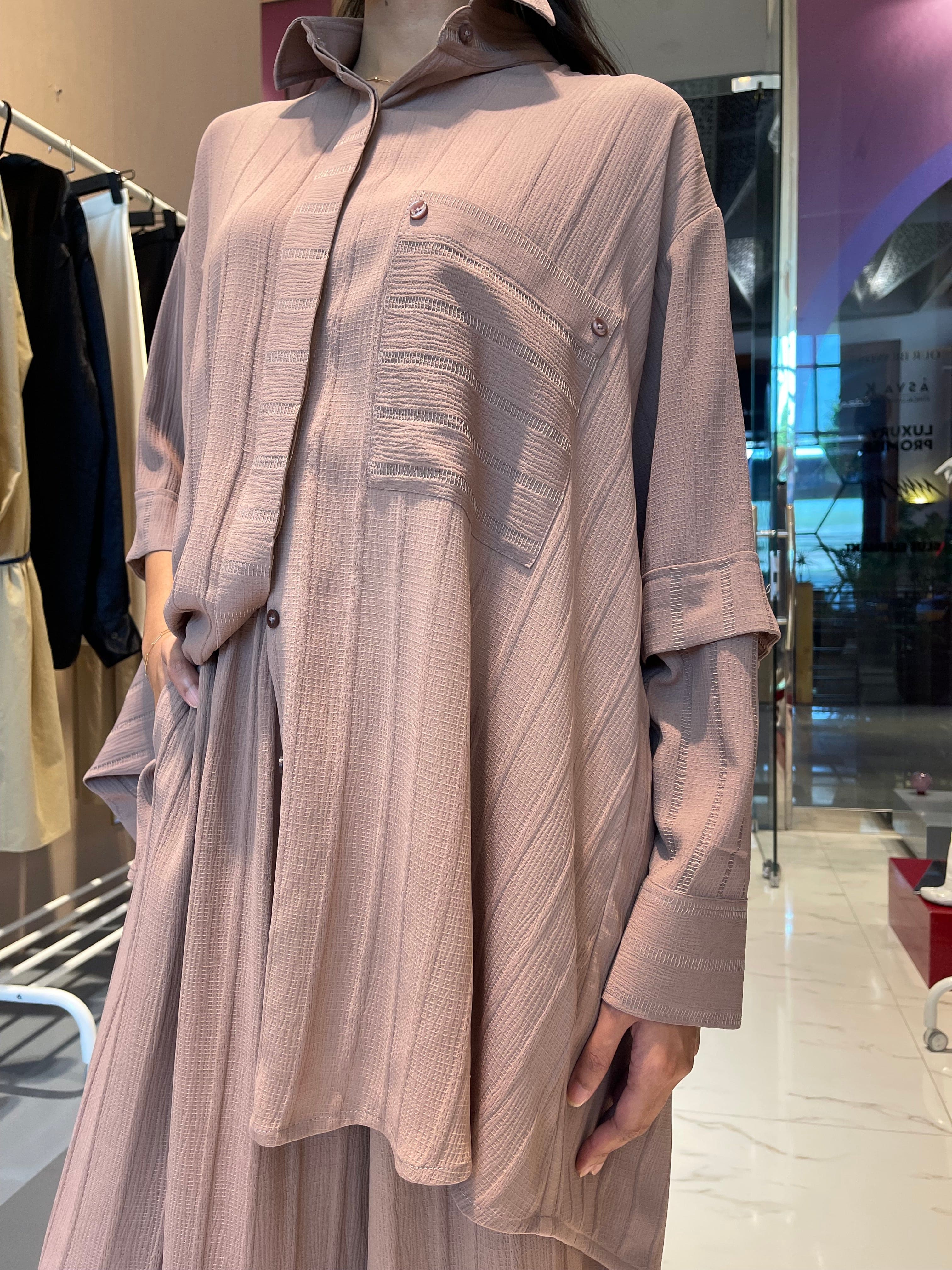 ASYA K. LOOSE FIT SET  زوج (SHIRT & PANTS) قميص وبنطلون) “APPLE”