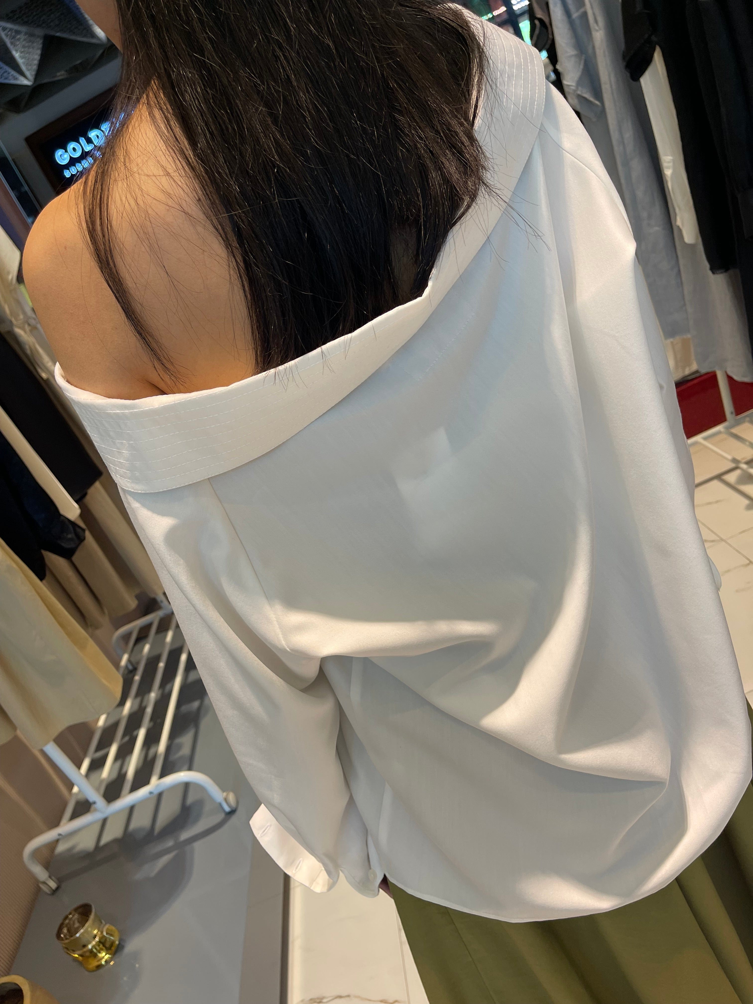 ASYA K. LOOSE FIT OFF SHOULDER SHIRT (قميص) “MELON”