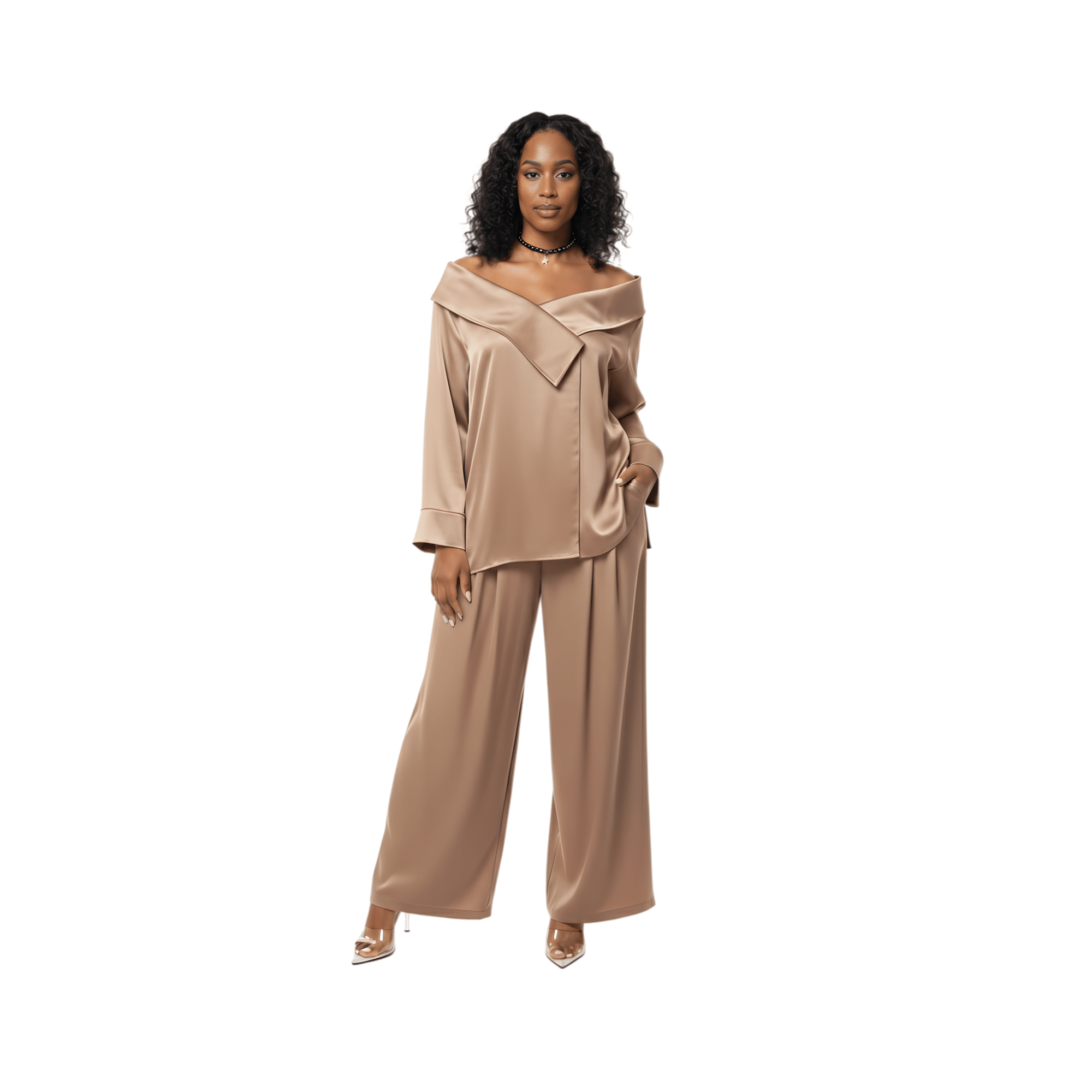 ASYA K. LOOSE FIT OFF SHOULDER TOP (قميص) “MELON B.”