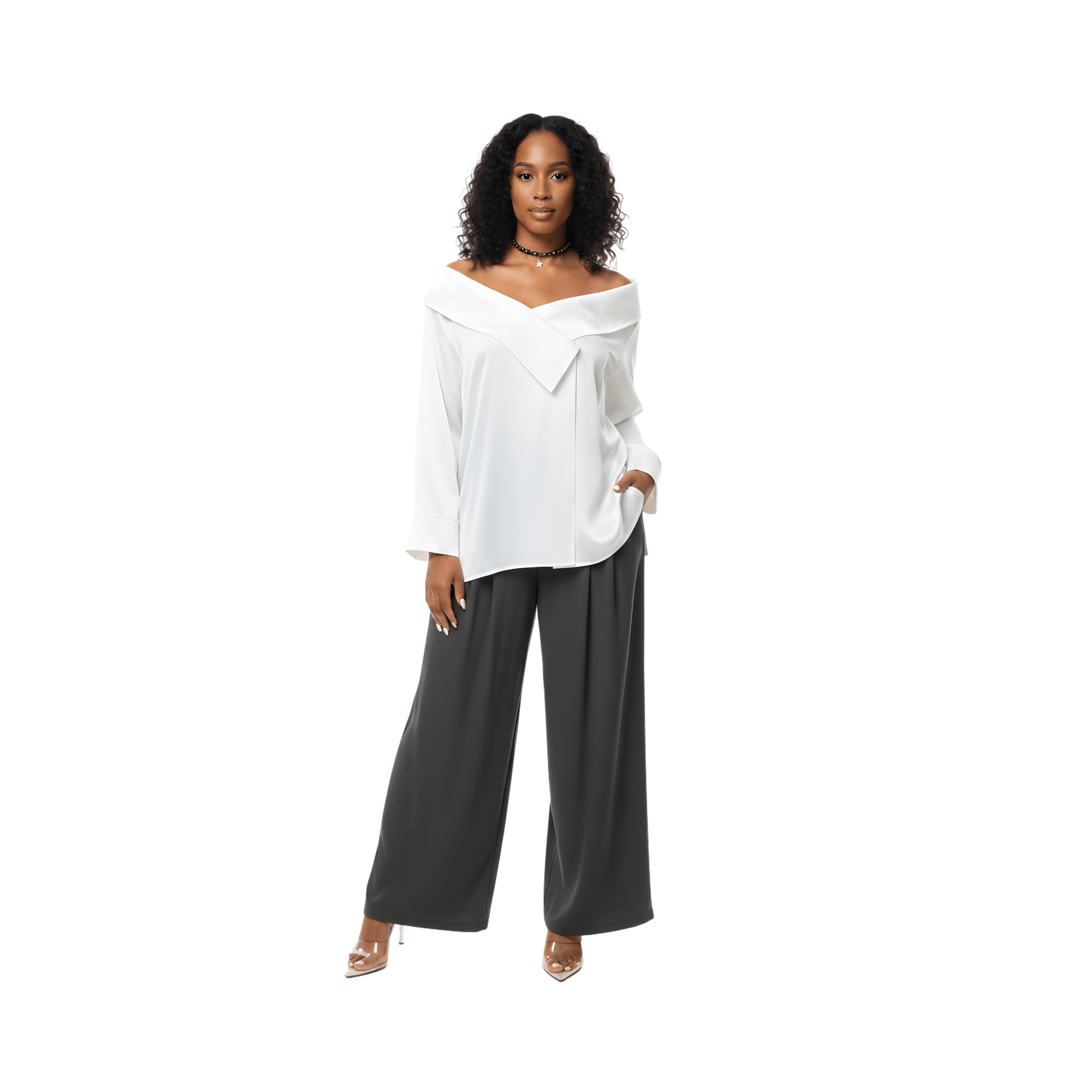 ASYA K. LOOSE FIT OFF SHOULDER TOP (قميص) “MELON B.”