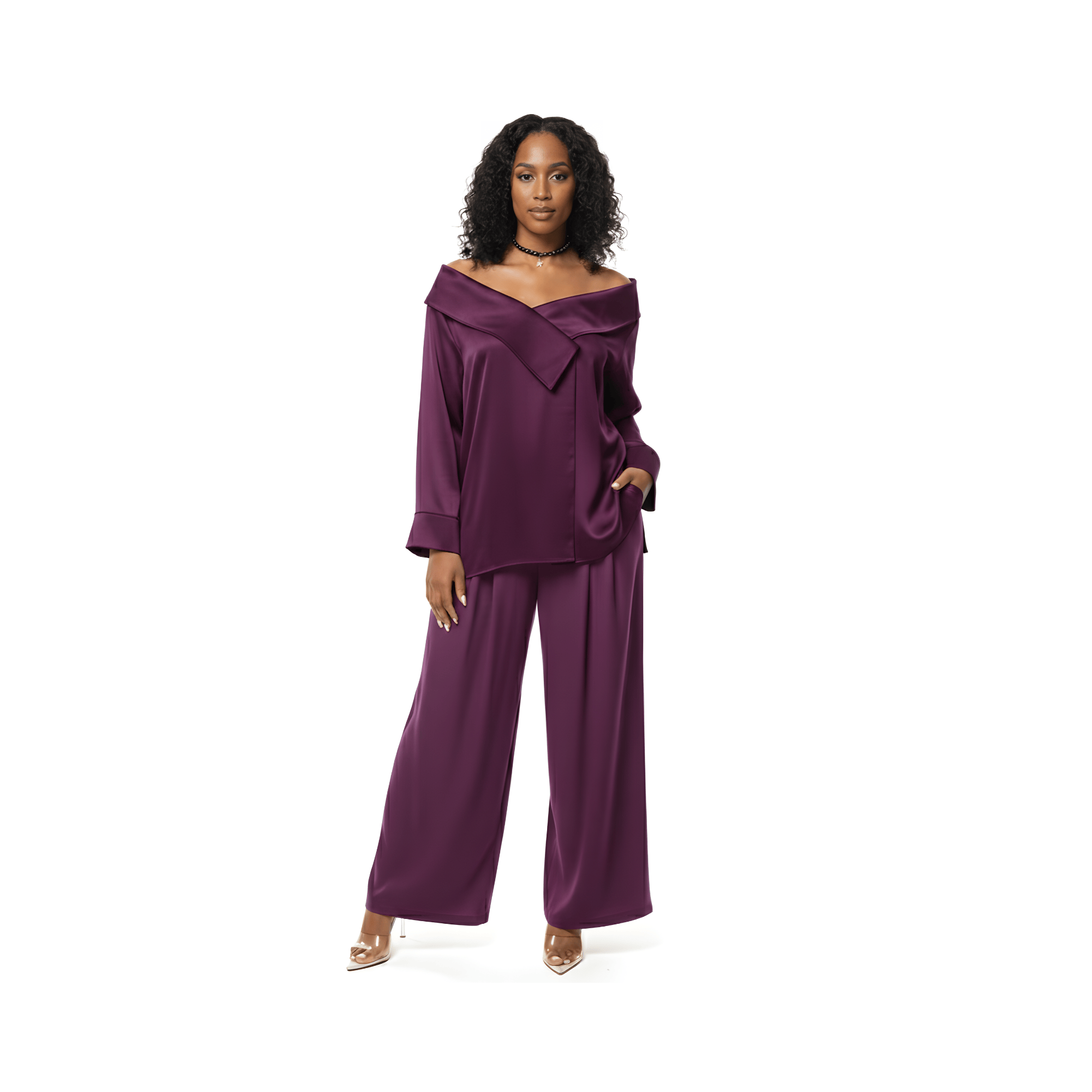 ASYA K. LOOSE FIT OFF SHOULDER TOP (قميص) “MELON B.”