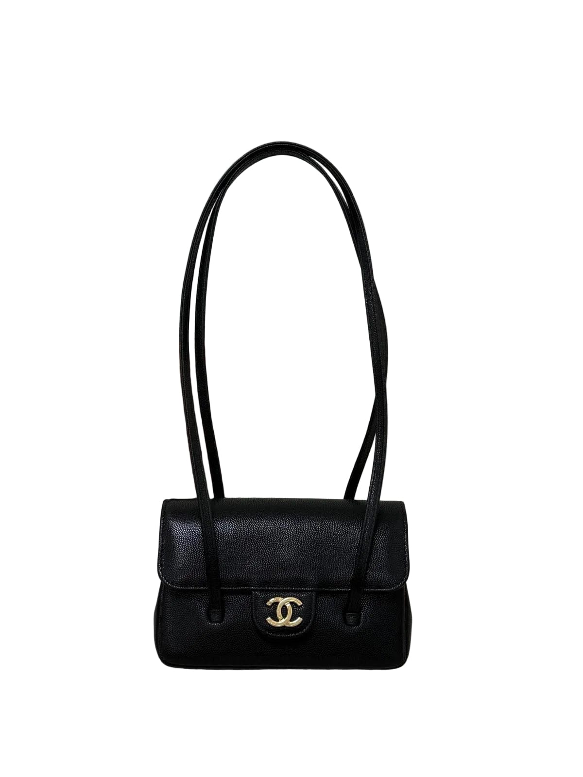 Aureon Group Limited *LONDON LOCATED* CHANEL 26 MINI FLAP BAG BLACK Grained Shiny Calfskin with Gold-Tone Metal