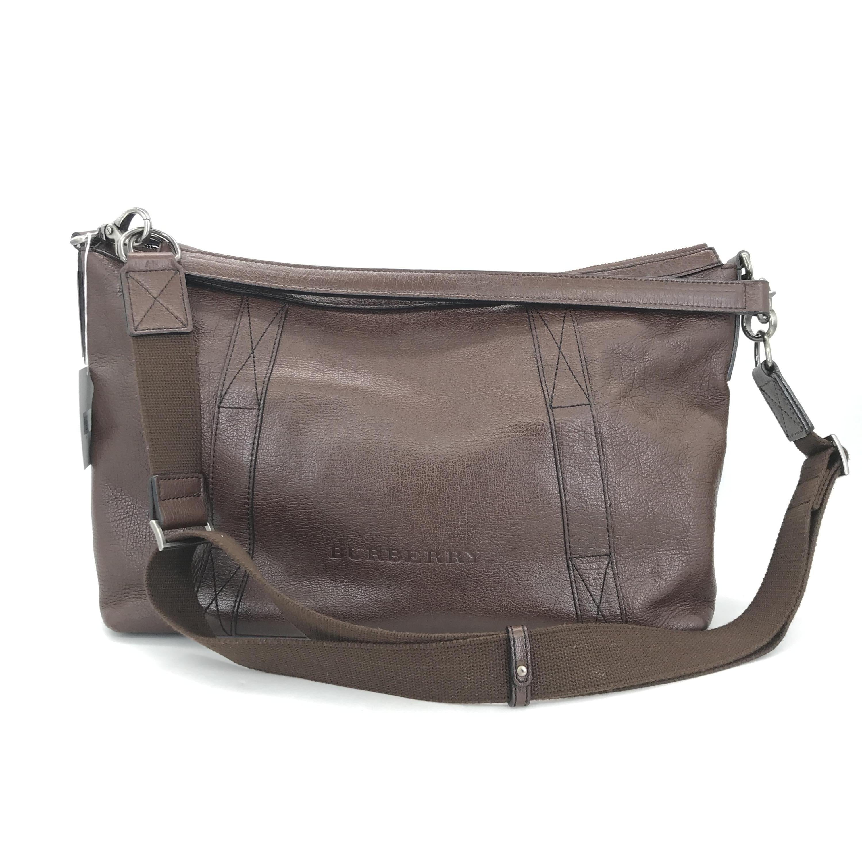 Burberry Brown Leather Crossbody Bag With Strap C329815