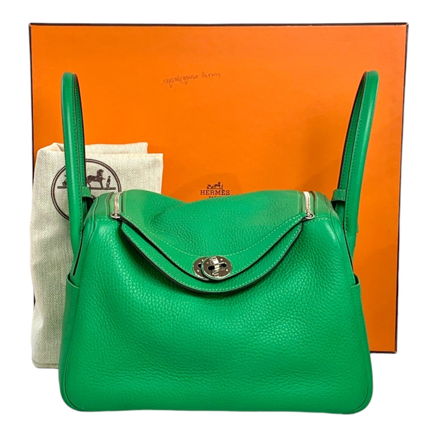 Hermes Green Lindy 26cm Bag