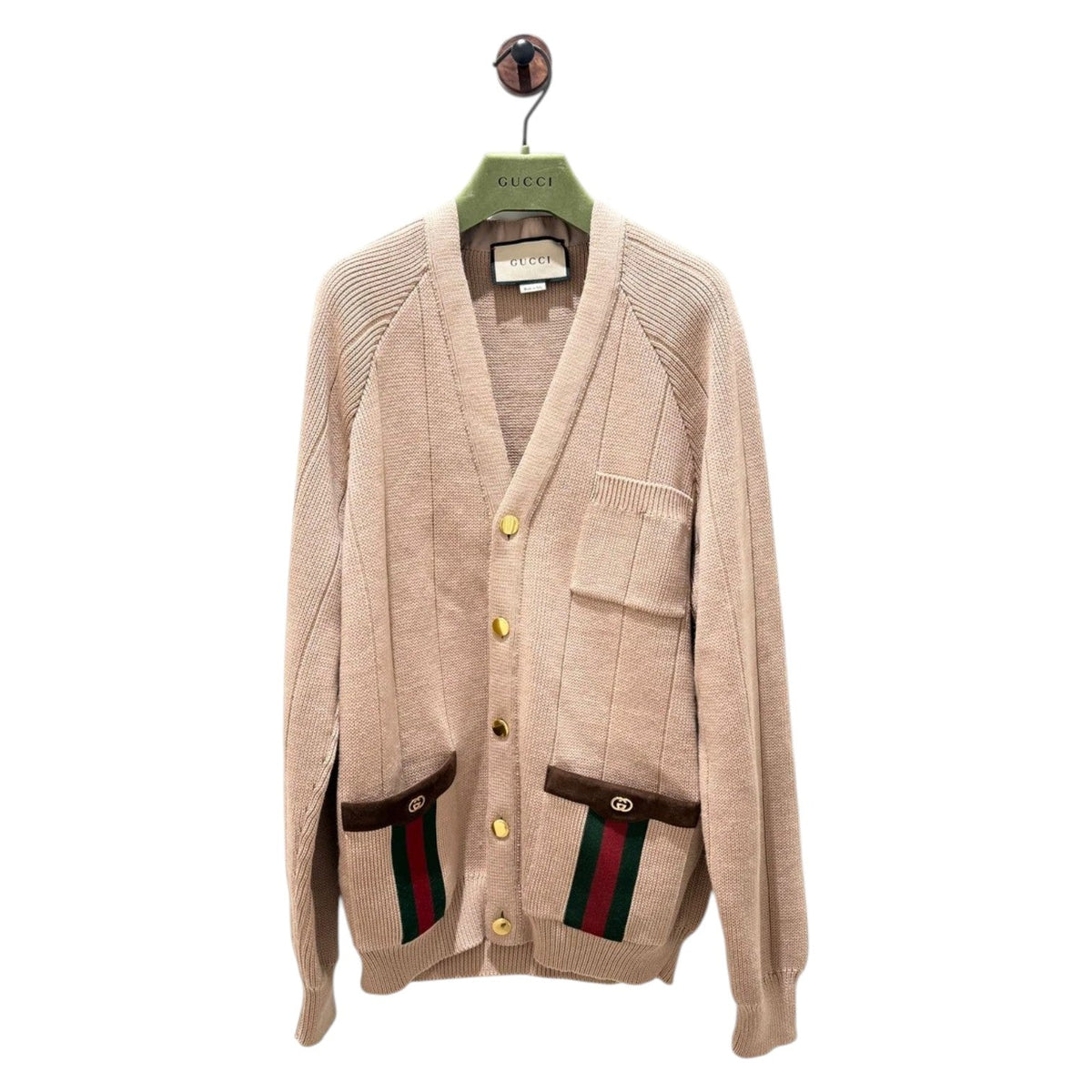 Gucci Horsebit Suede TrimCardigan - Size S