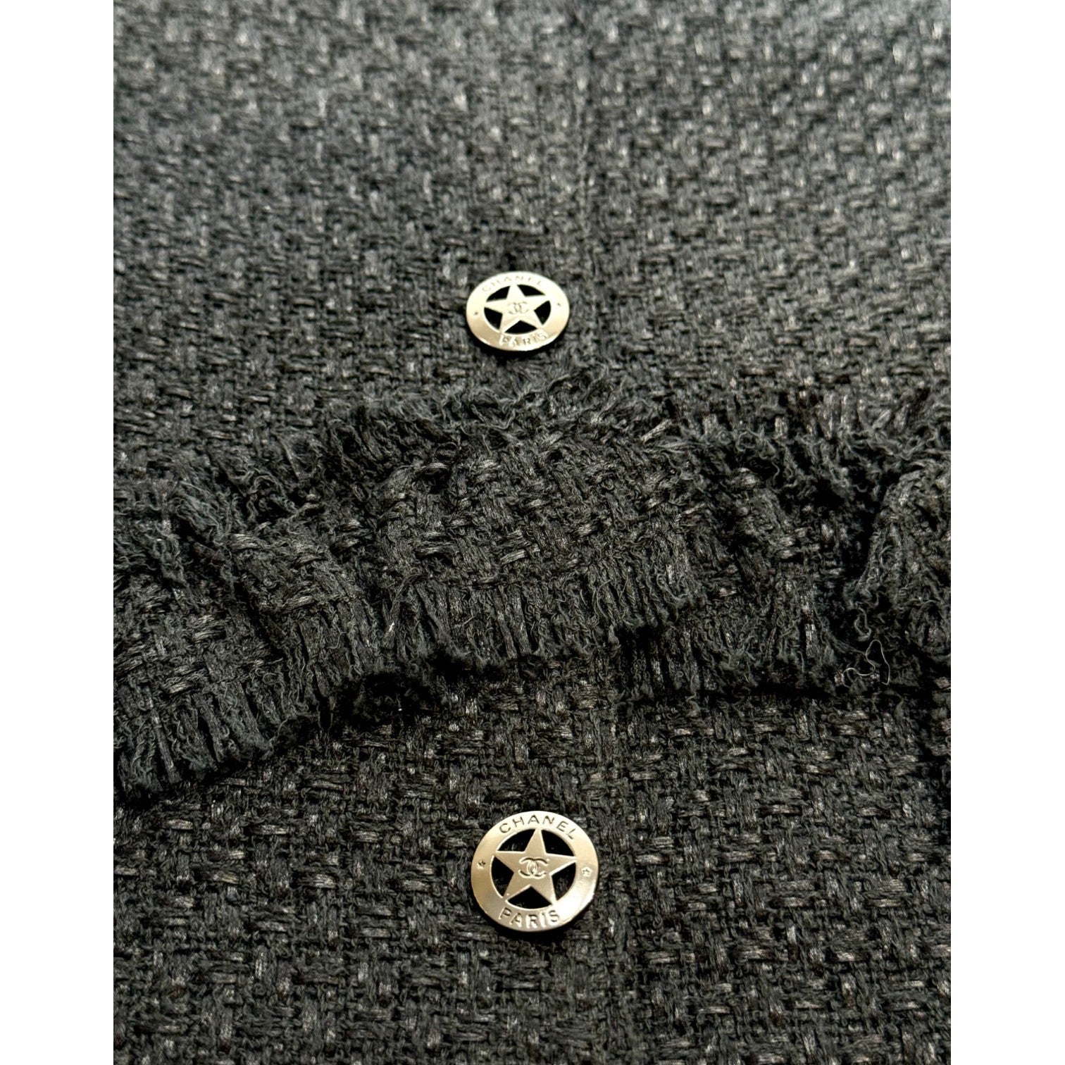 Chanel Black Cotton Ruffled Jacket