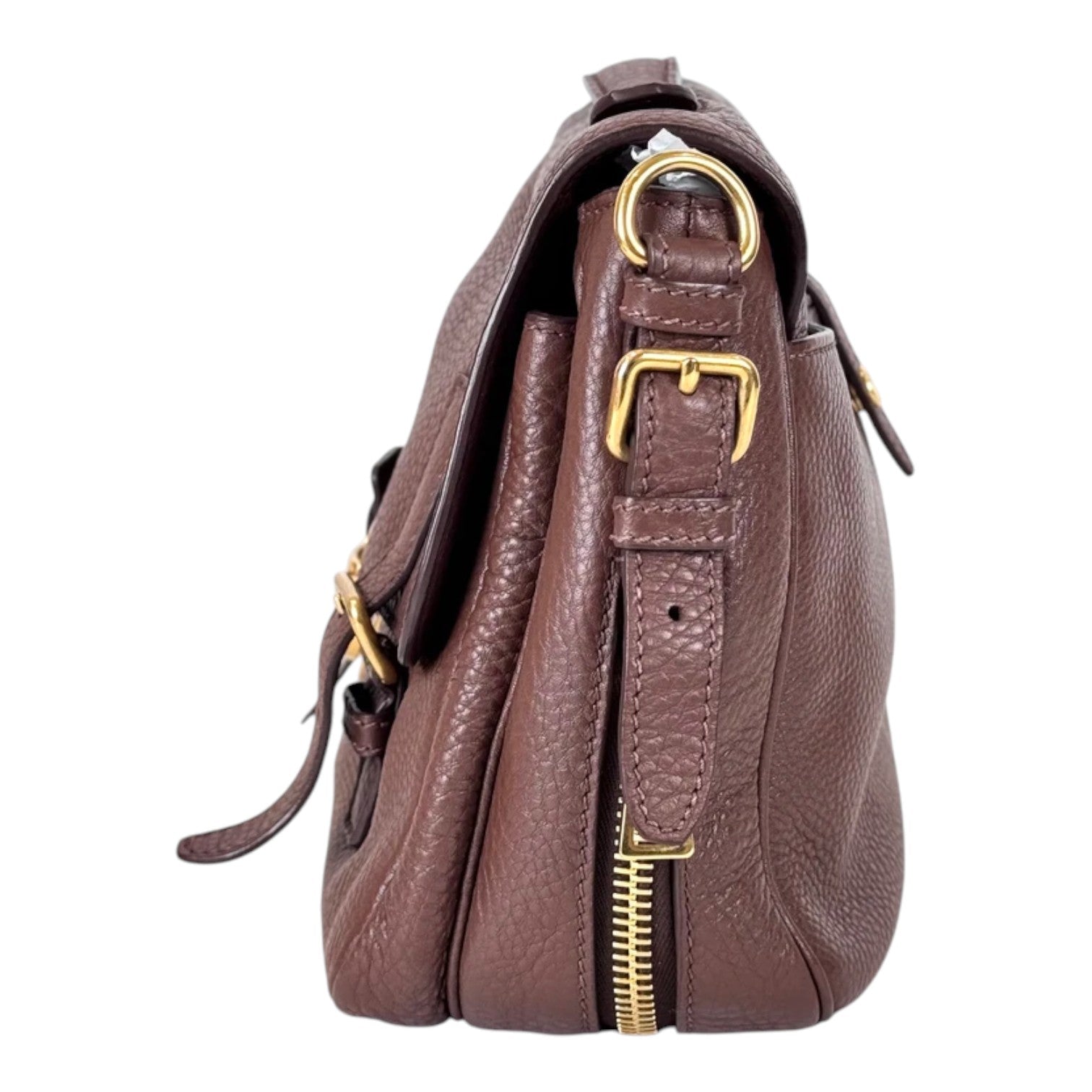 Prada Brown Leather Handbag with Strap