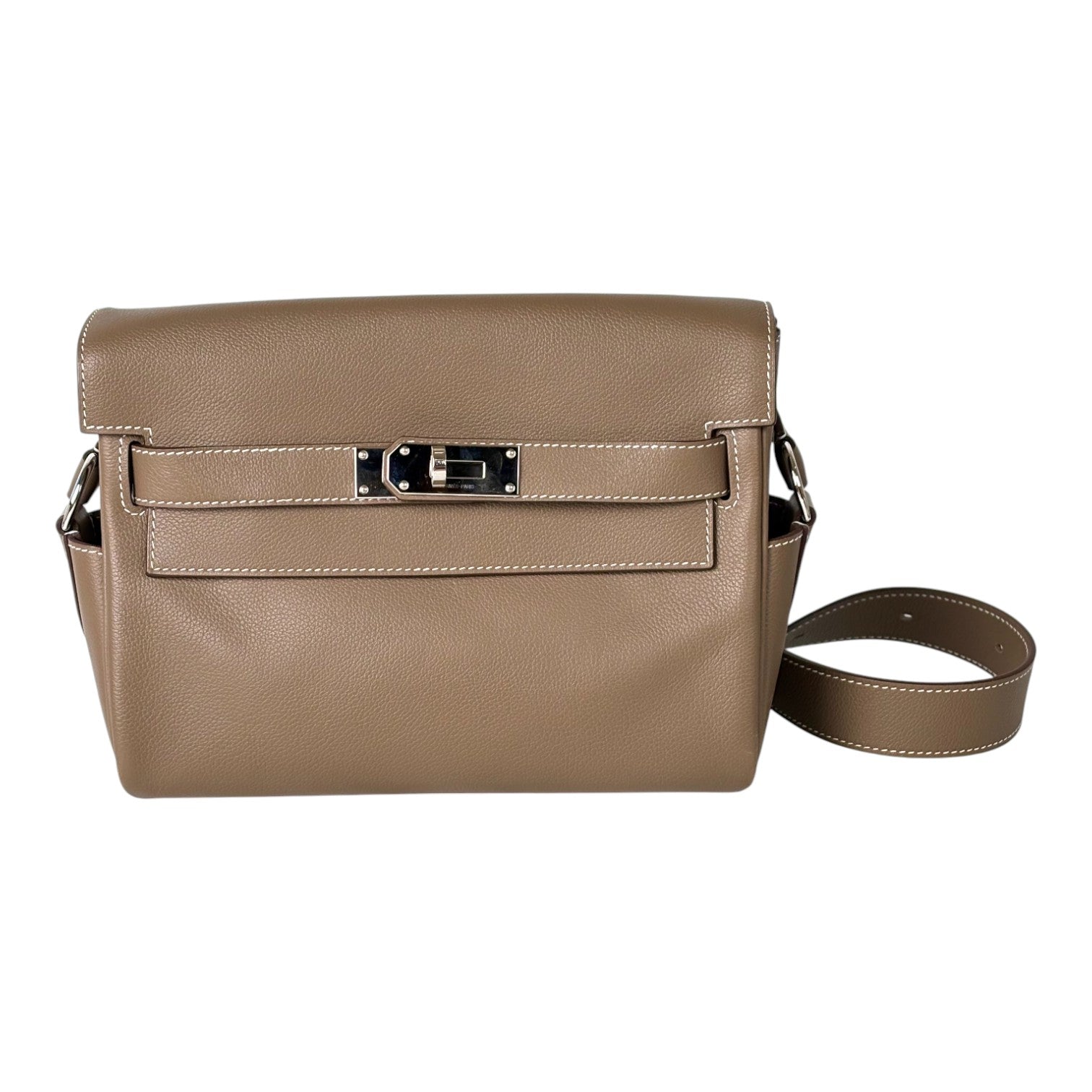 Hermes Kelly Messenger Bag in Etoupe Evercolor