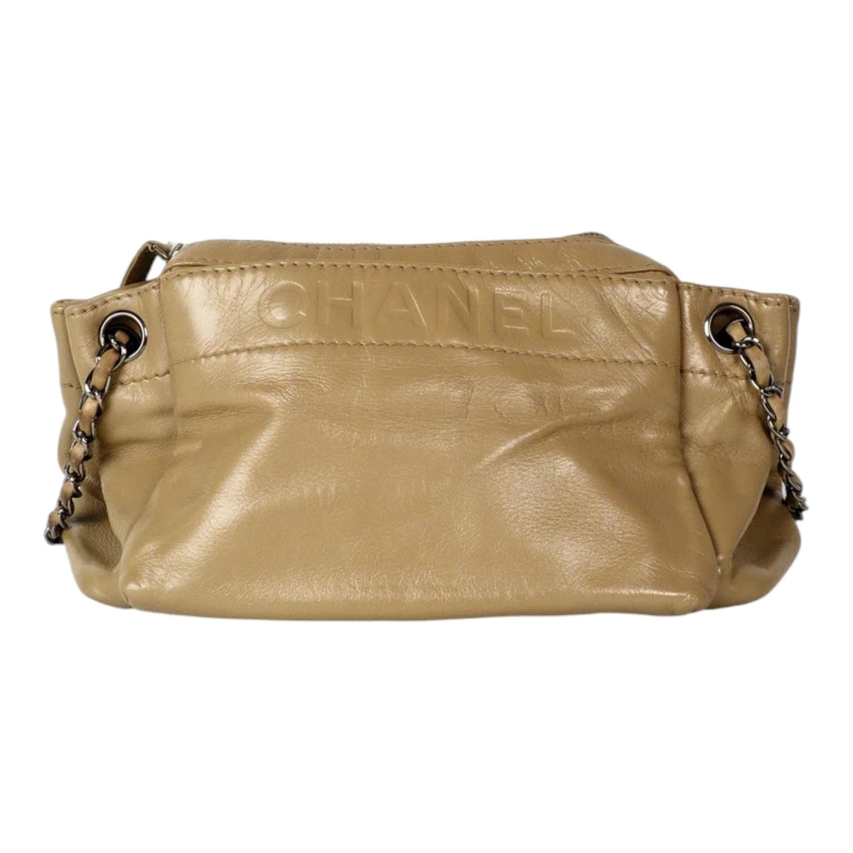 Chanel Brown Leather with Chanel Embossed Bag