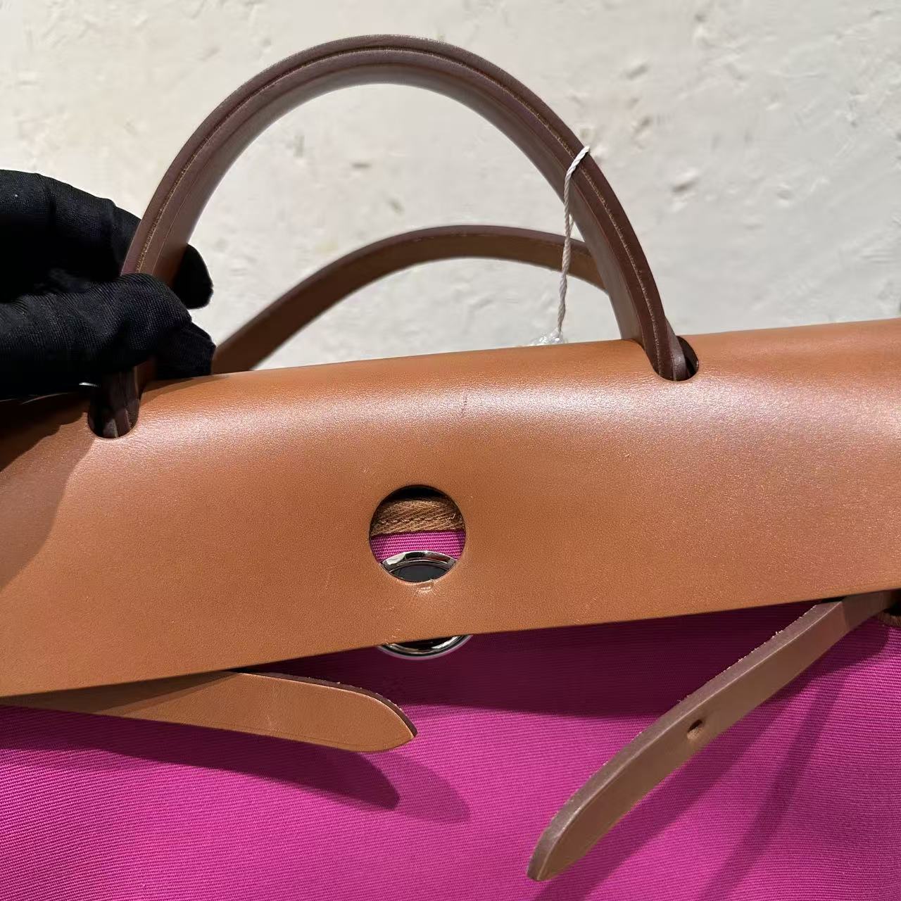Hermès Herbag 31 Two-Tone Convertible Bag - Fuchsia & Tan