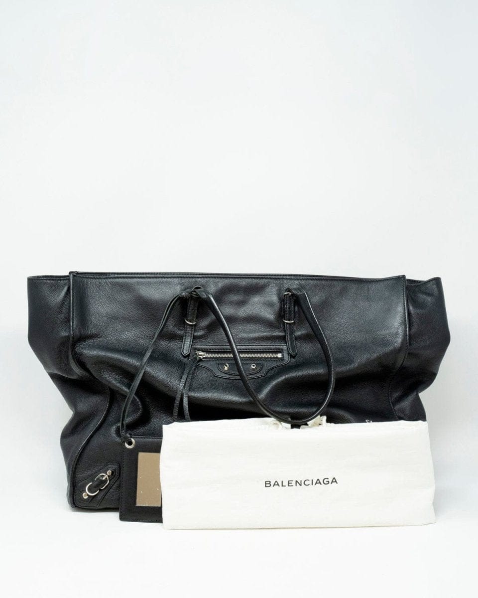 Balenciaga Black Leather Papier Tote Bag - AGL1861