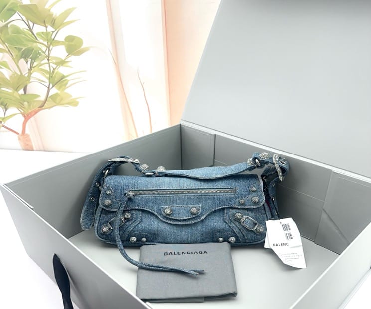Balenciaga Balenciaga Blue Denim Strass Le Cagole Shoulder Bag 21237204