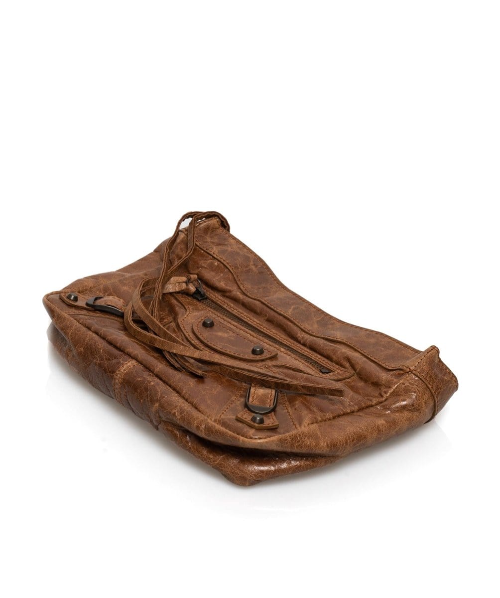 Balenciaga Brown Leather City Clutch Bag AGL1071