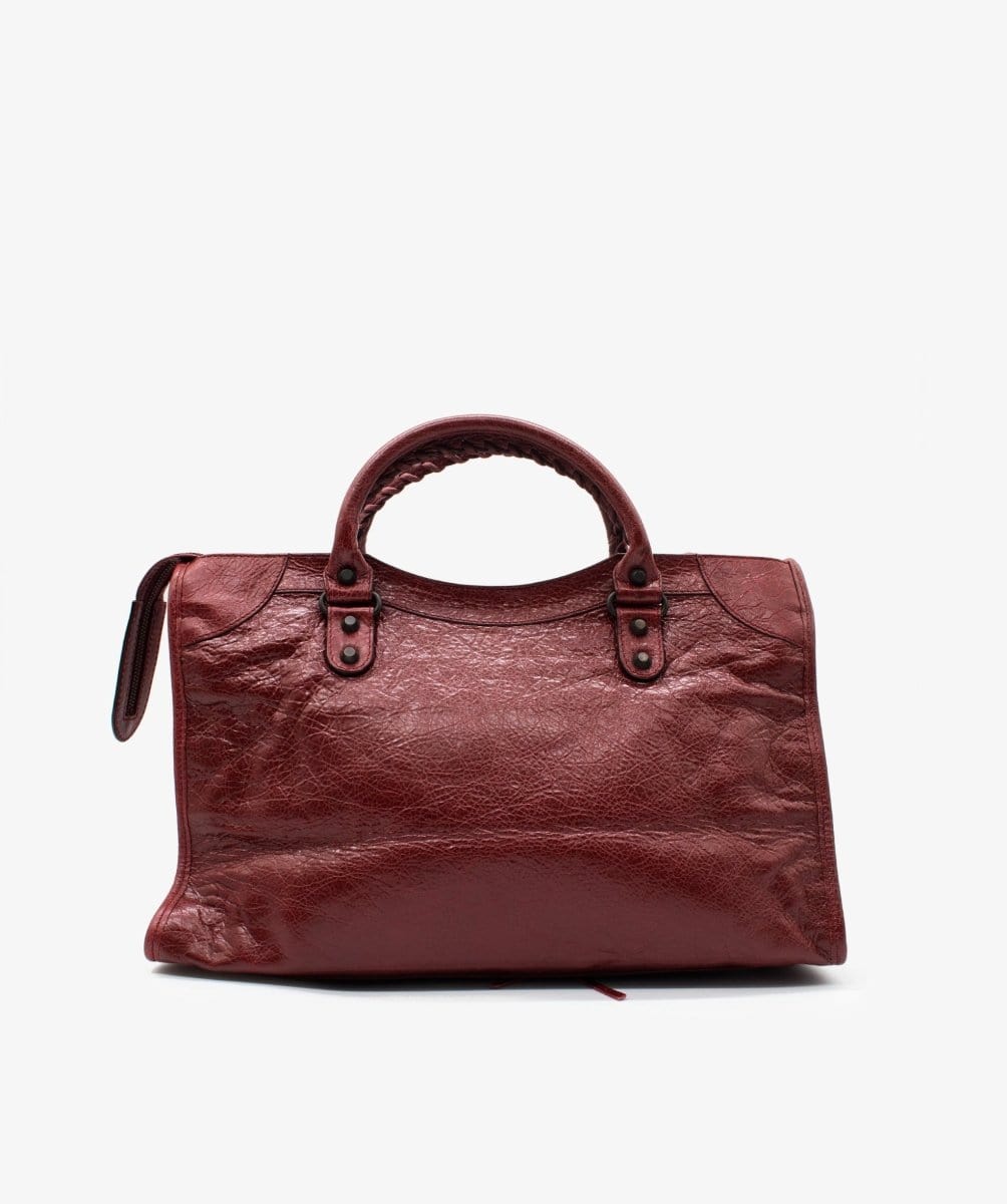 Balenciaga Burgundy Motorcross City Bag – RJL1134