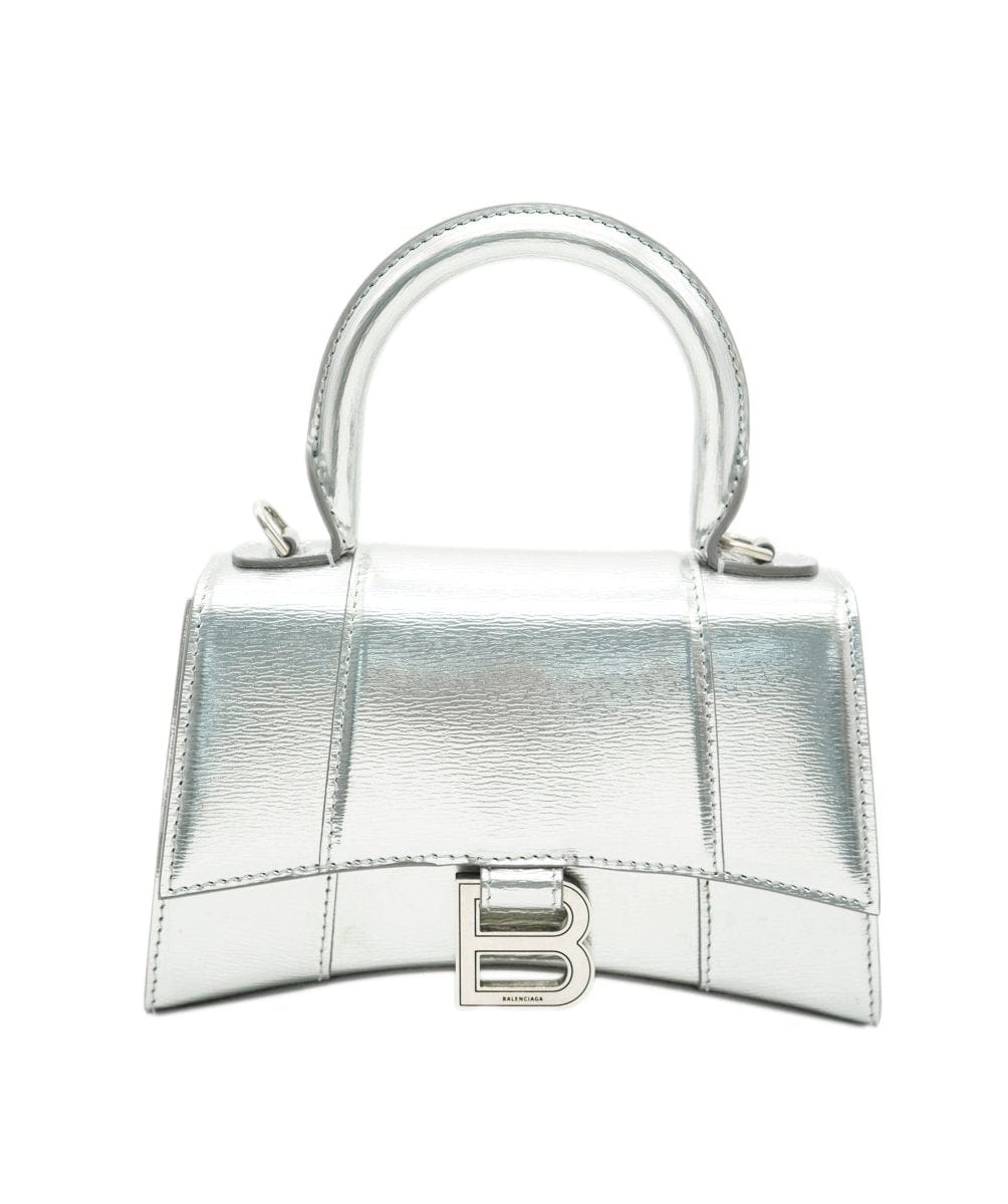 Balenciaga Balenciaga Metallic Silver Nano Hourglass Bag  ALC1095