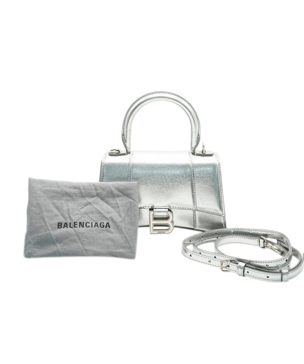 Balenciaga Balenciaga Metallic Silver Nano Hourglass Bag  ALC1095