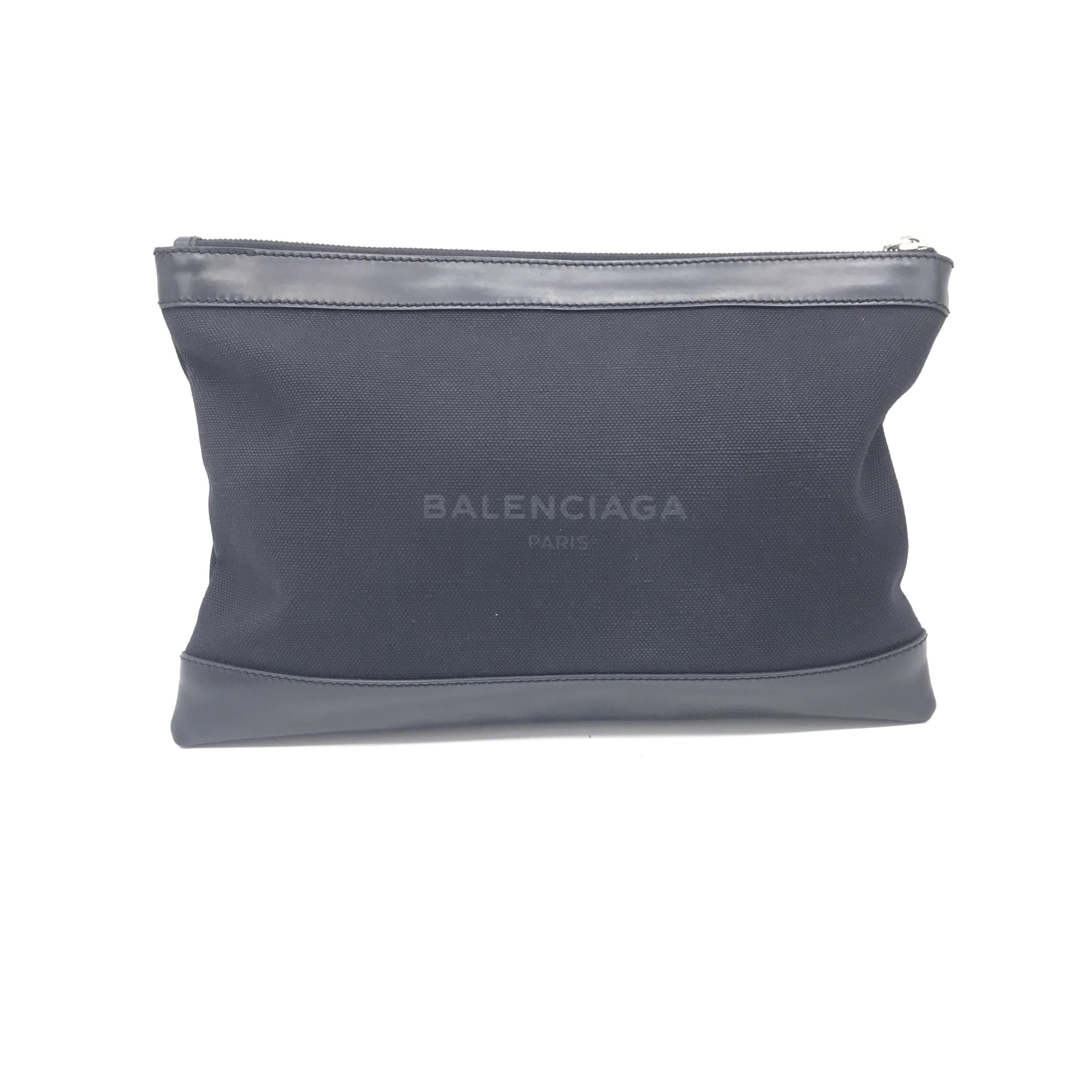 Balenciaga Balenciaga Navy Canvas Clutch With Logo C331470