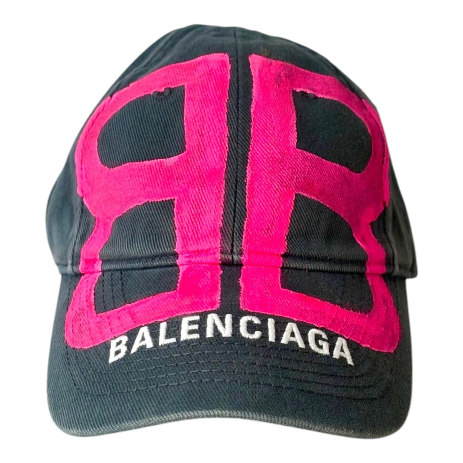 Balenciaga Balenciaga Cap Grey With Pink Paint Logo Small 55cm