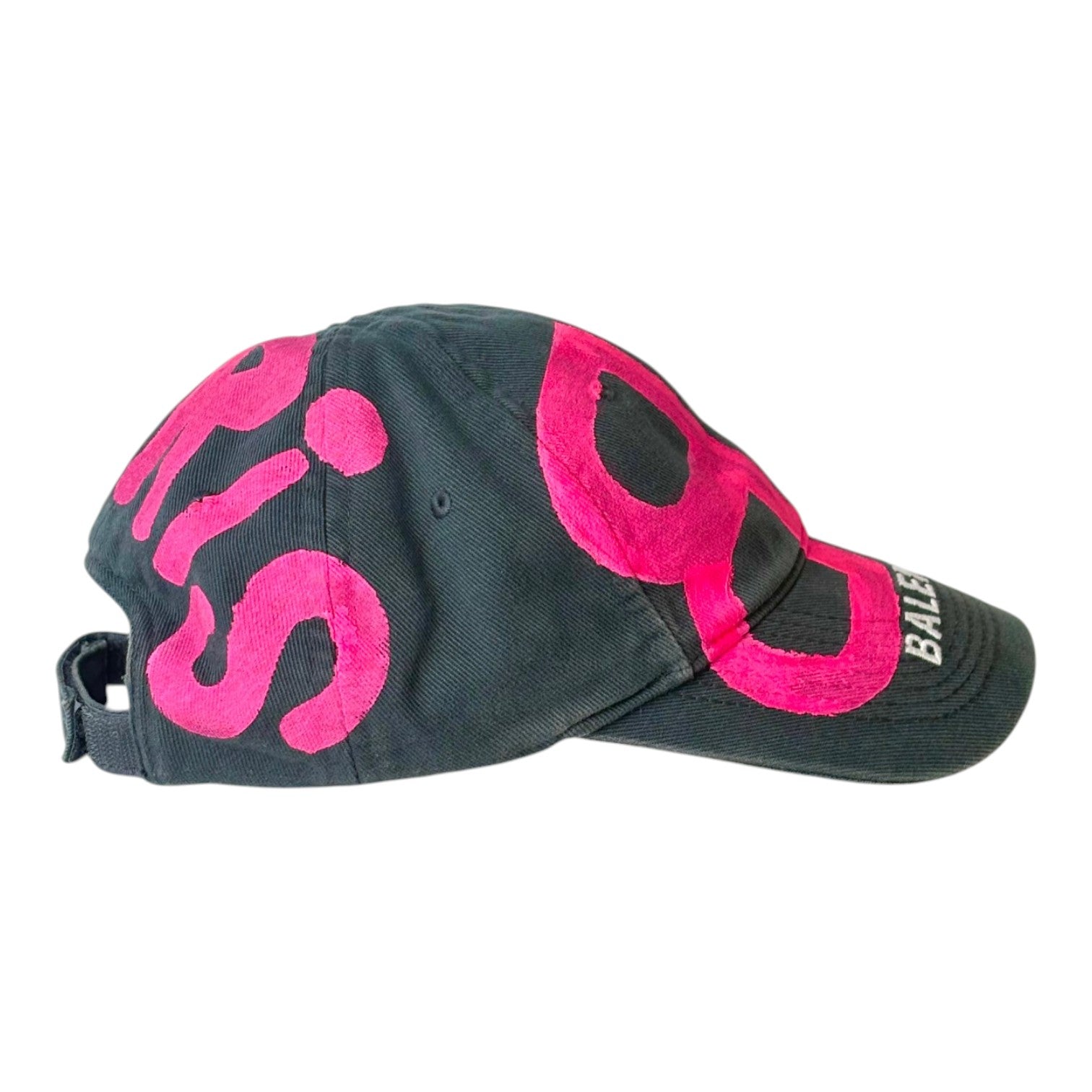 Balenciaga Balenciaga Cap Grey With Pink Paint Logo Small 55cm