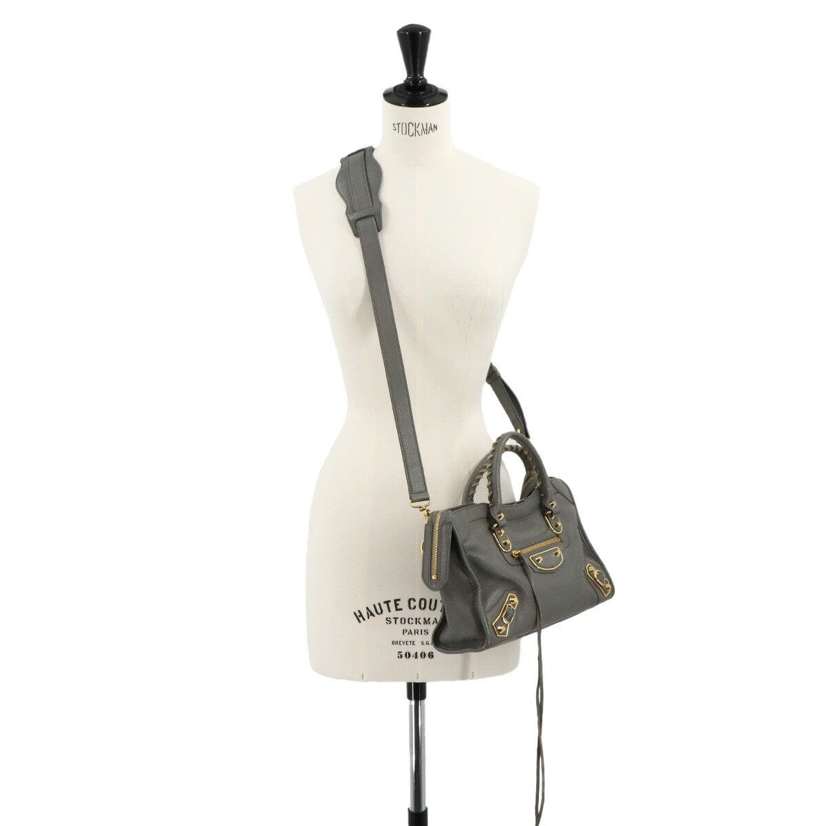 BALENCIAGA BALENCIAGA Metallic Edge City Hand Shoulder Bag Leather Gray 432831 90284983