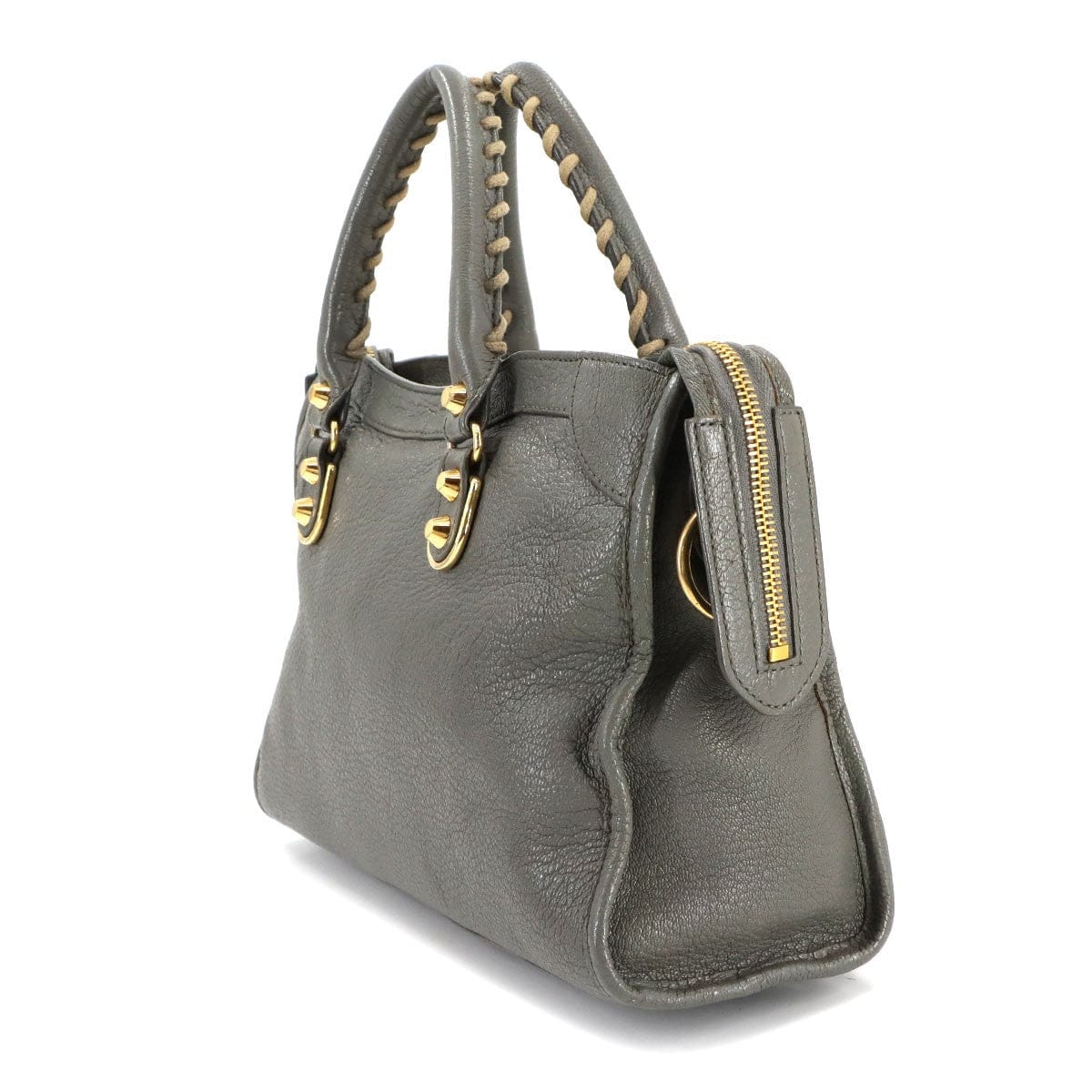 BALENCIAGA BALENCIAGA Metallic Edge City Hand Shoulder Bag Leather Gray 432831 90284983