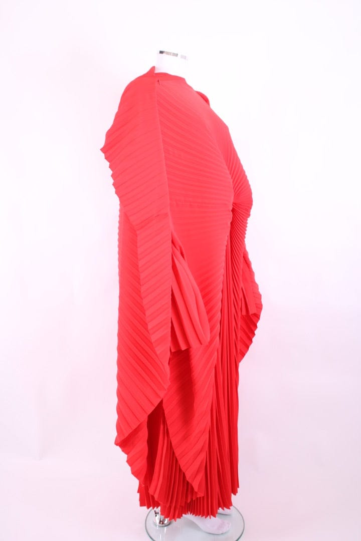 Balenciaga Balenciaga Cruise 2024 Caped Pleated Gown Red 10