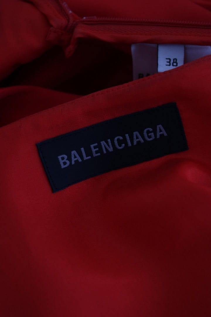 Balenciaga Balenciaga Cruise 2024 Caped Pleated Gown Red 10
