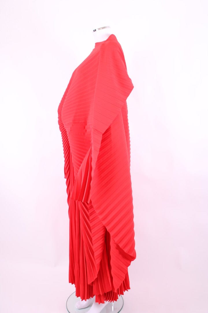 Balenciaga Balenciaga Cruise 2024 Caped Pleated Gown Red 10