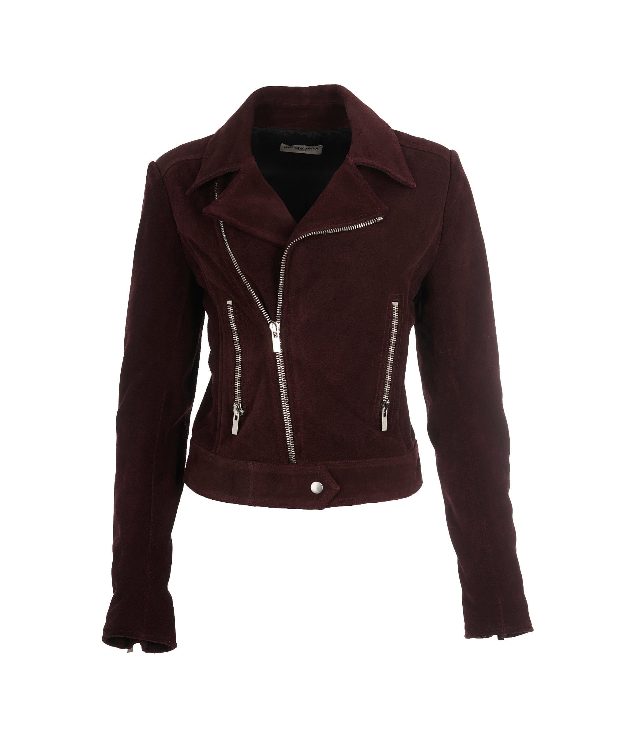 Balenciaga Balenciaga Burgundy Suede Biker Jacket  ALC1891