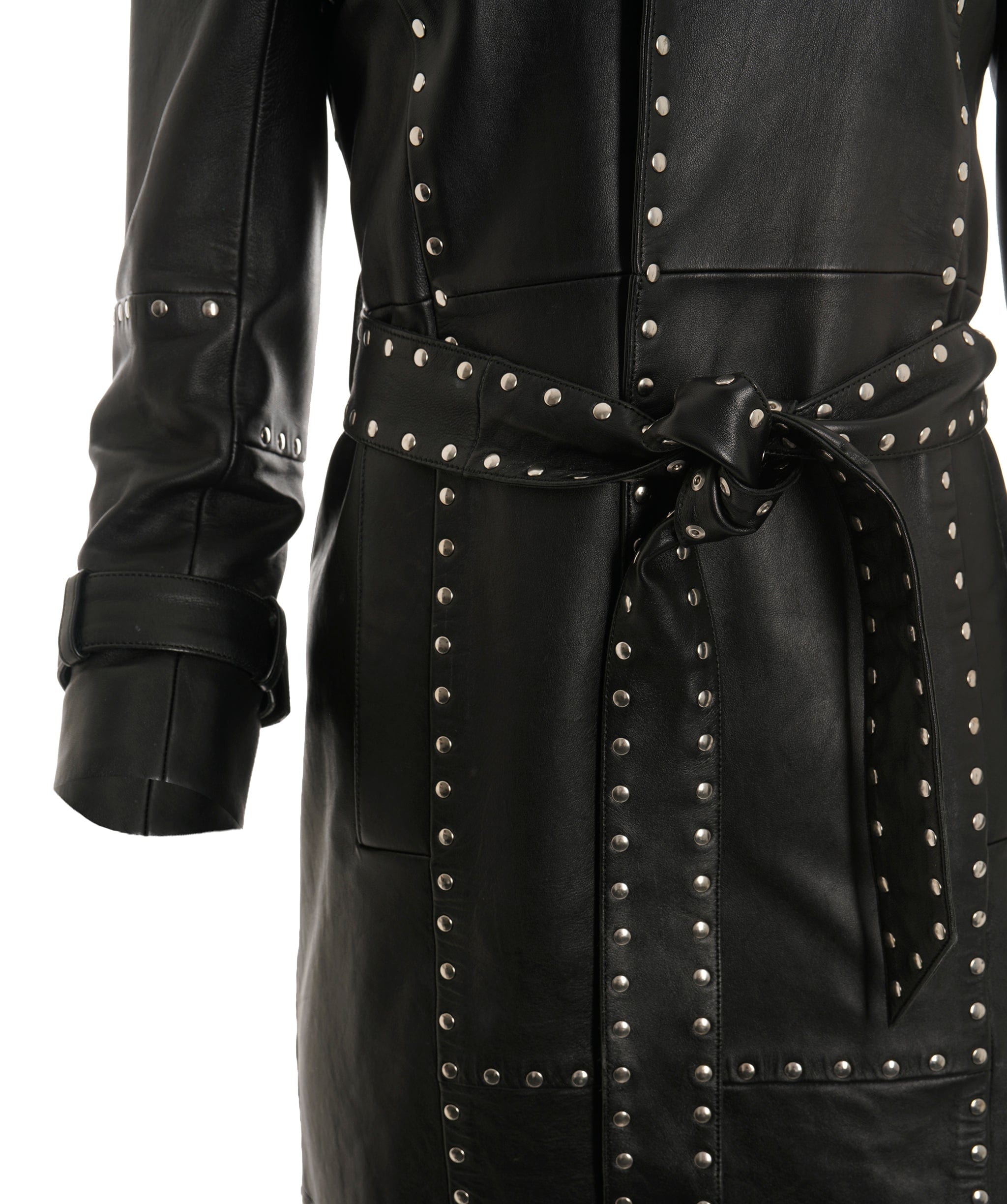 Balenciaga Balenciaga Leather Studded Detail Long Coat RRP £7000+ ALC2966