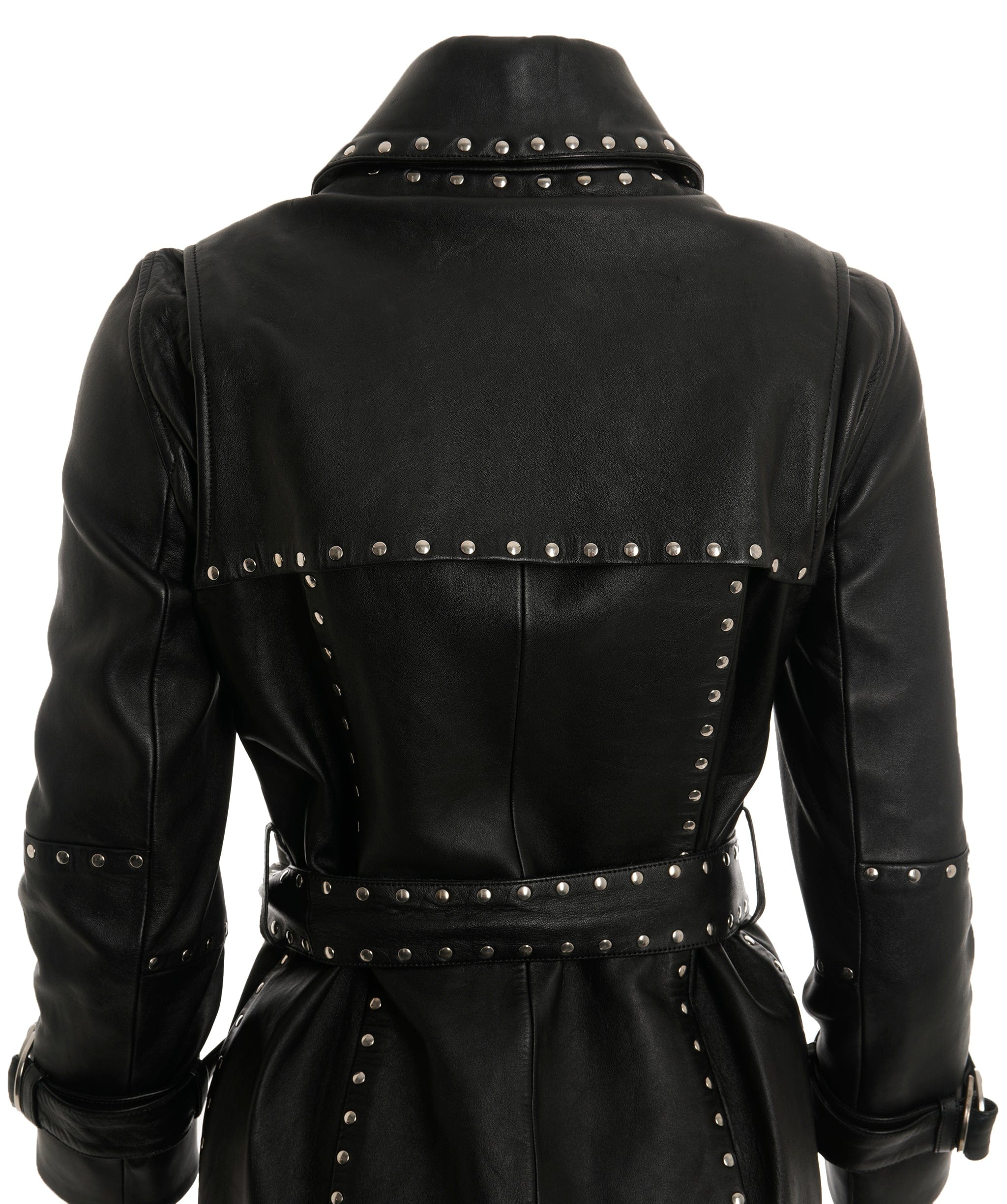 Balenciaga Balenciaga Leather Studded Detail Long Coat RRP £7000+ ALC2966