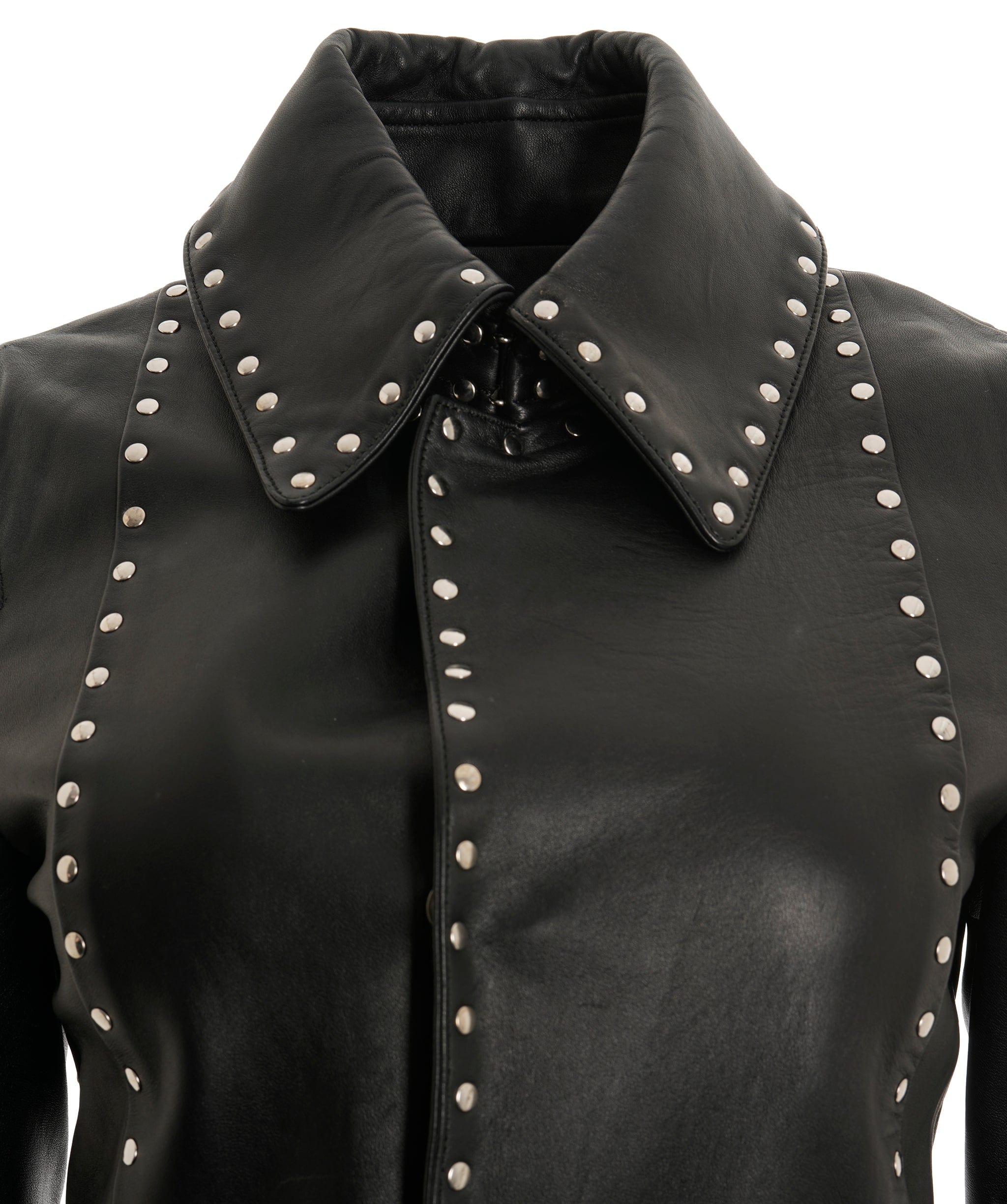 Balenciaga Balenciaga Leather Studded Detail Long Coat RRP £7000+ ALC2966