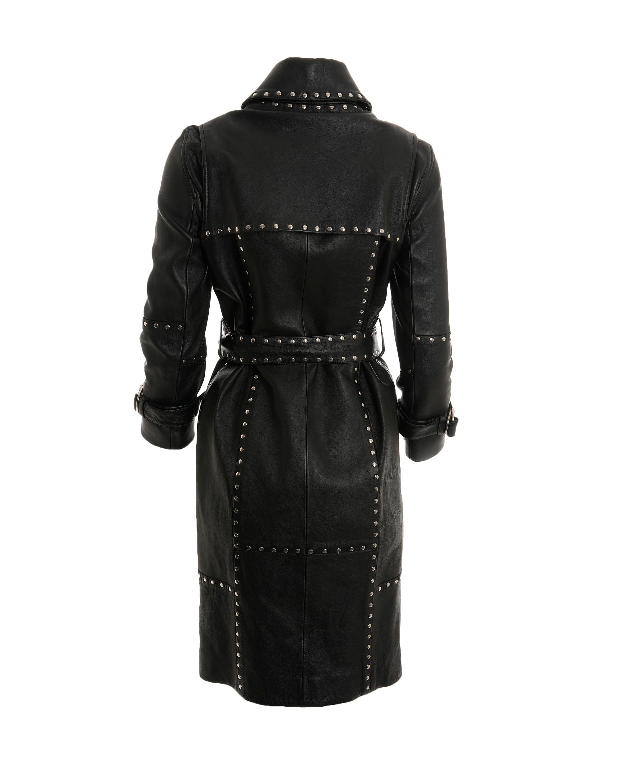 Balenciaga Balenciaga Leather Studded Detail Long Coat RRP £7000+ ALC2966