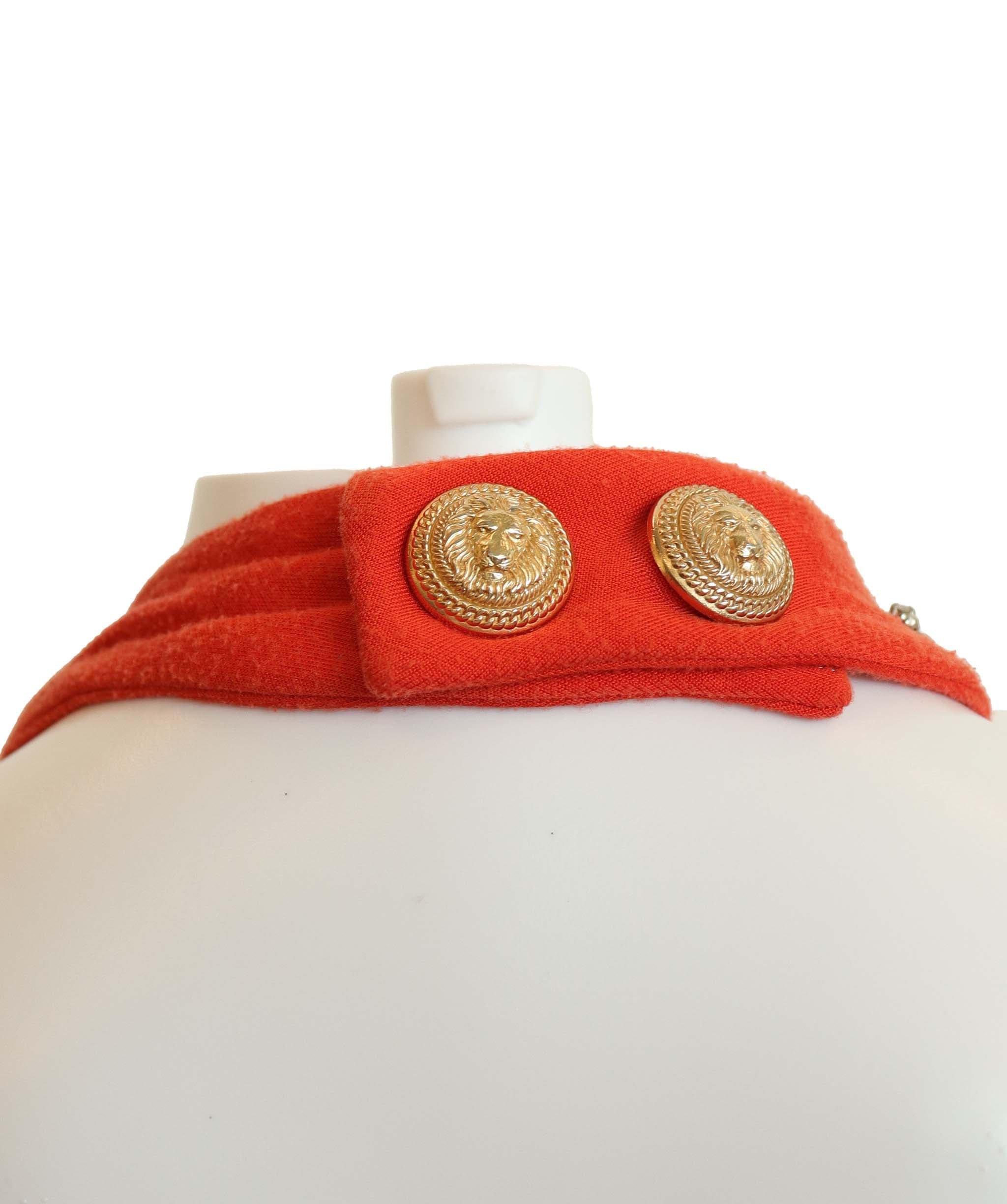 Balmain Balmain Orange Dress with Crystals  AGC2903