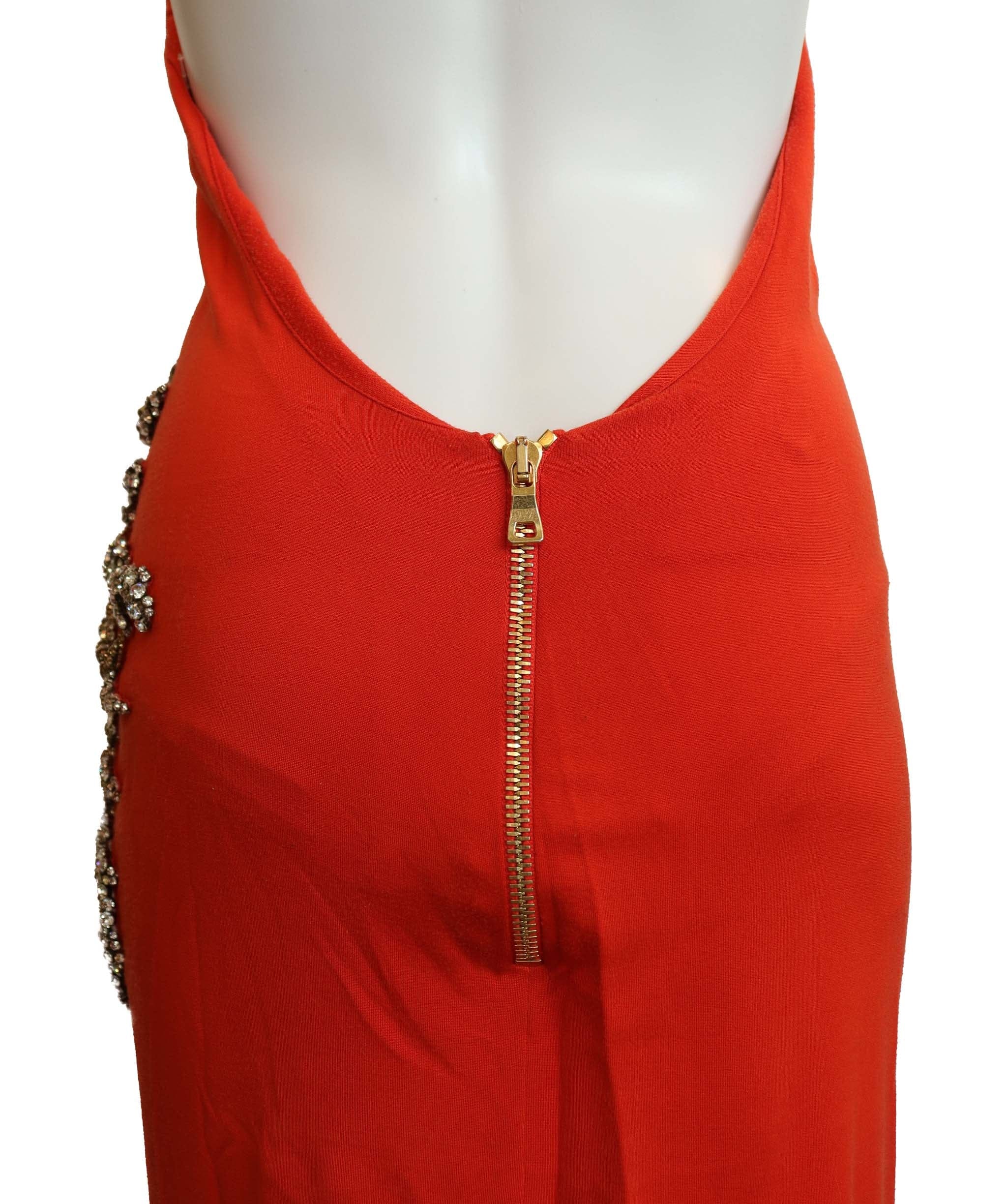 Balmain Balmain Orange Dress with Crystals  AGC2903