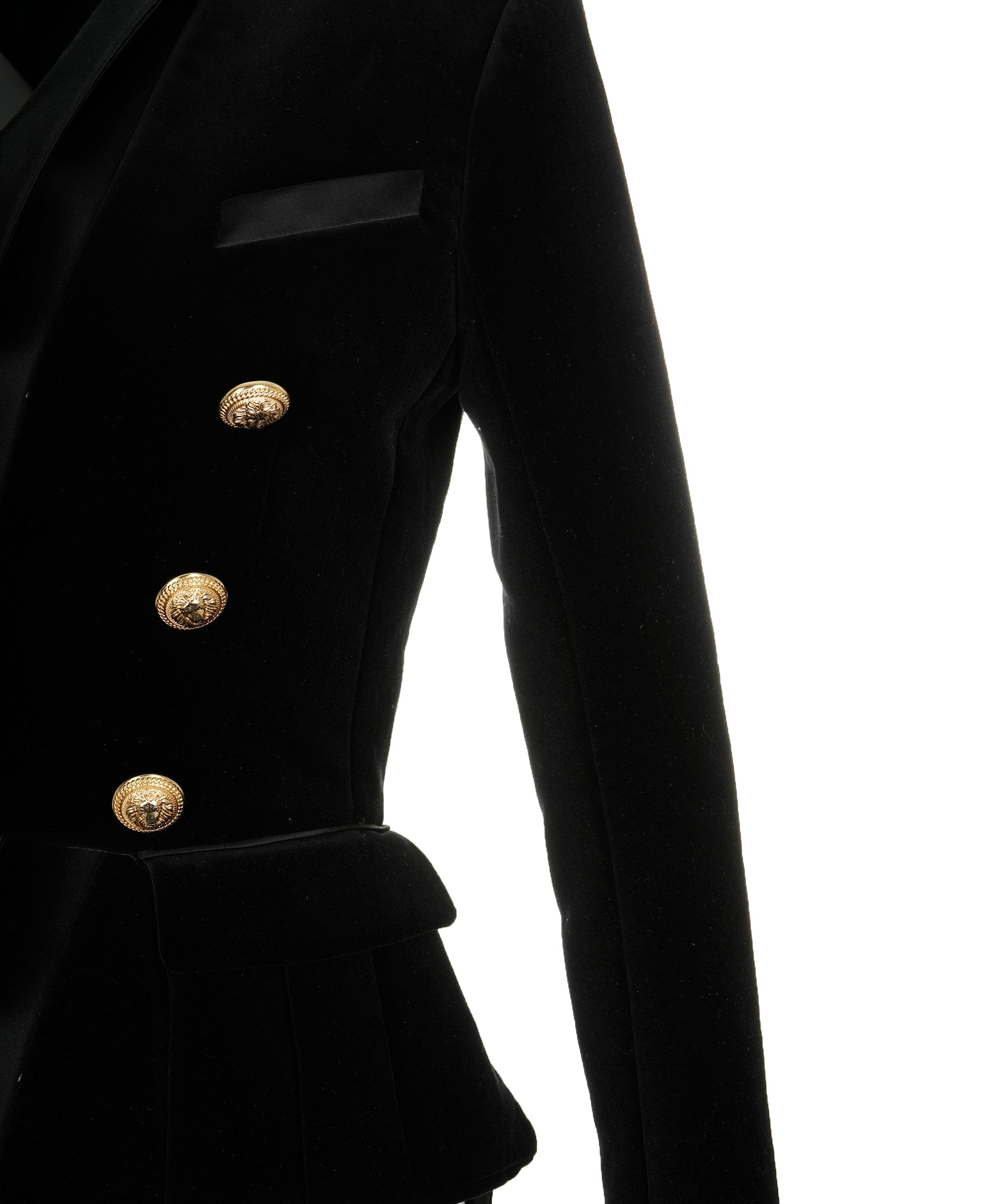 Balmain Veste Balmain velour noir queu de pie AVC1649