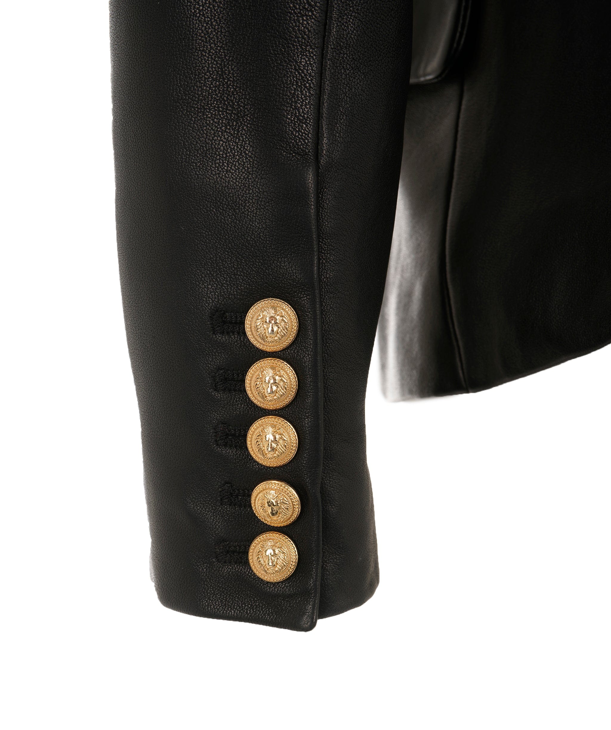 Balmain Balmain Black Leather Double Breasted Blazer  ALC2625