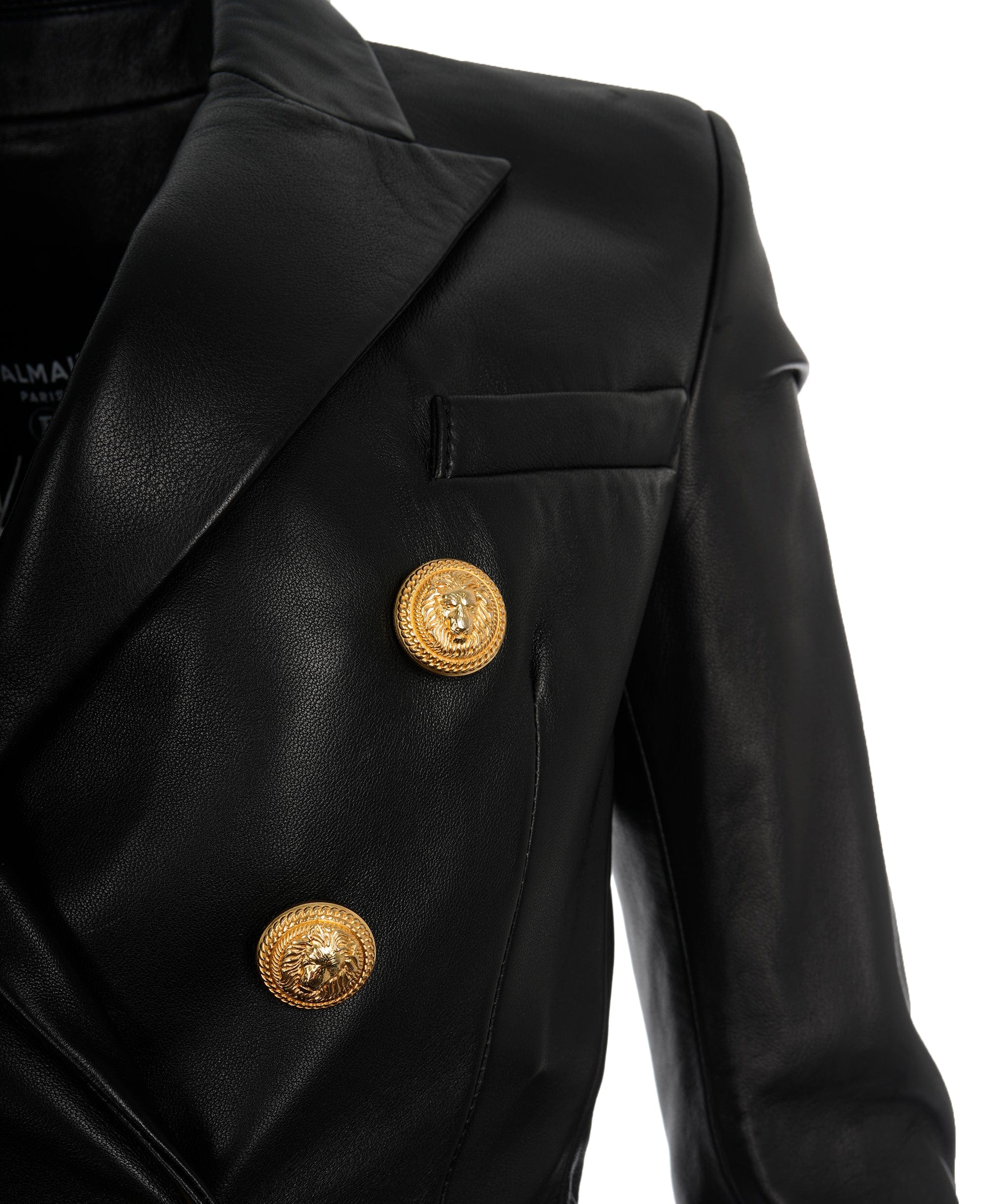 Balmain Balmain Double Breasted Leather Blazer  ALC1092