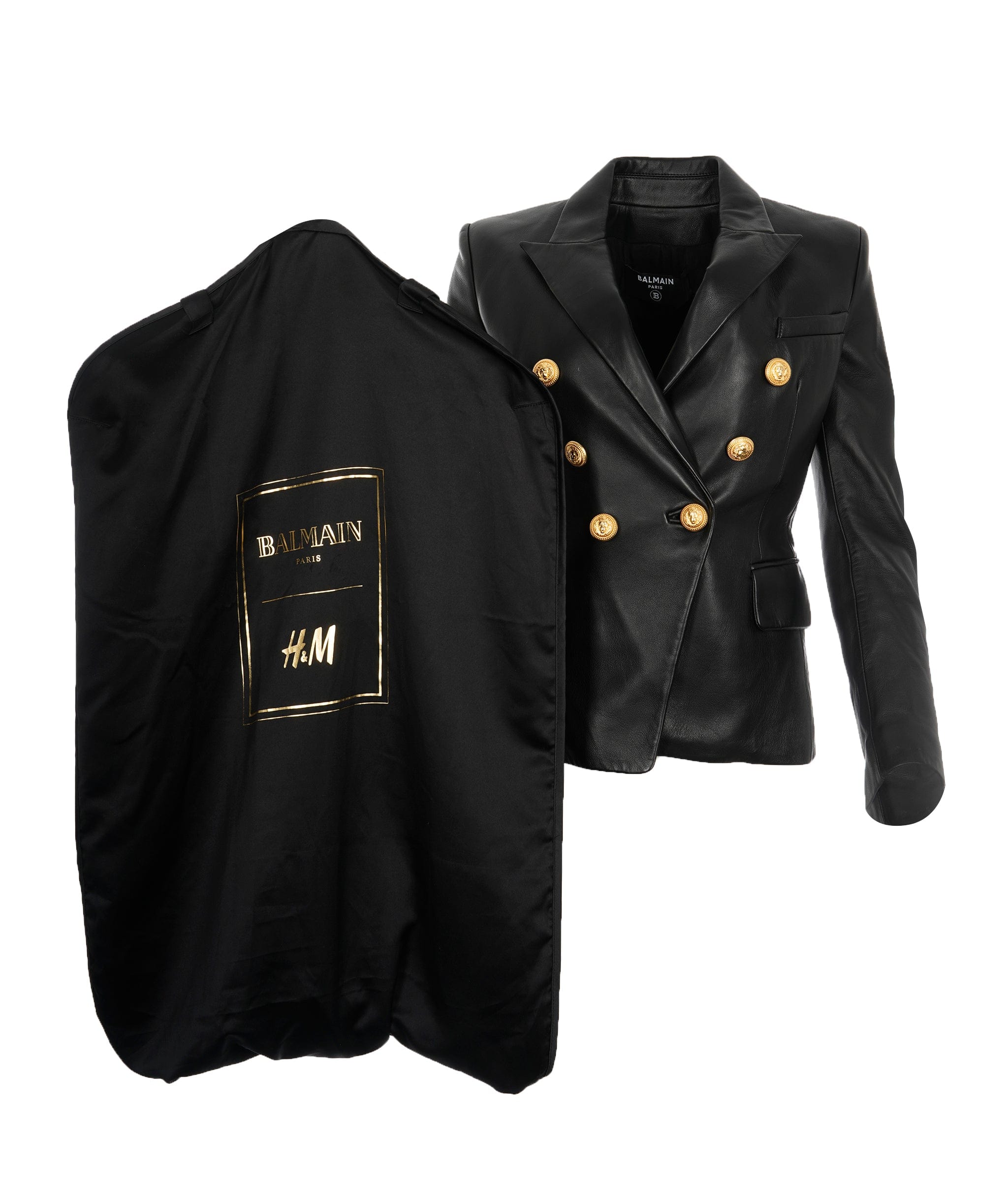 Balmain Balmain Double Breasted Leather Blazer  ALC1092