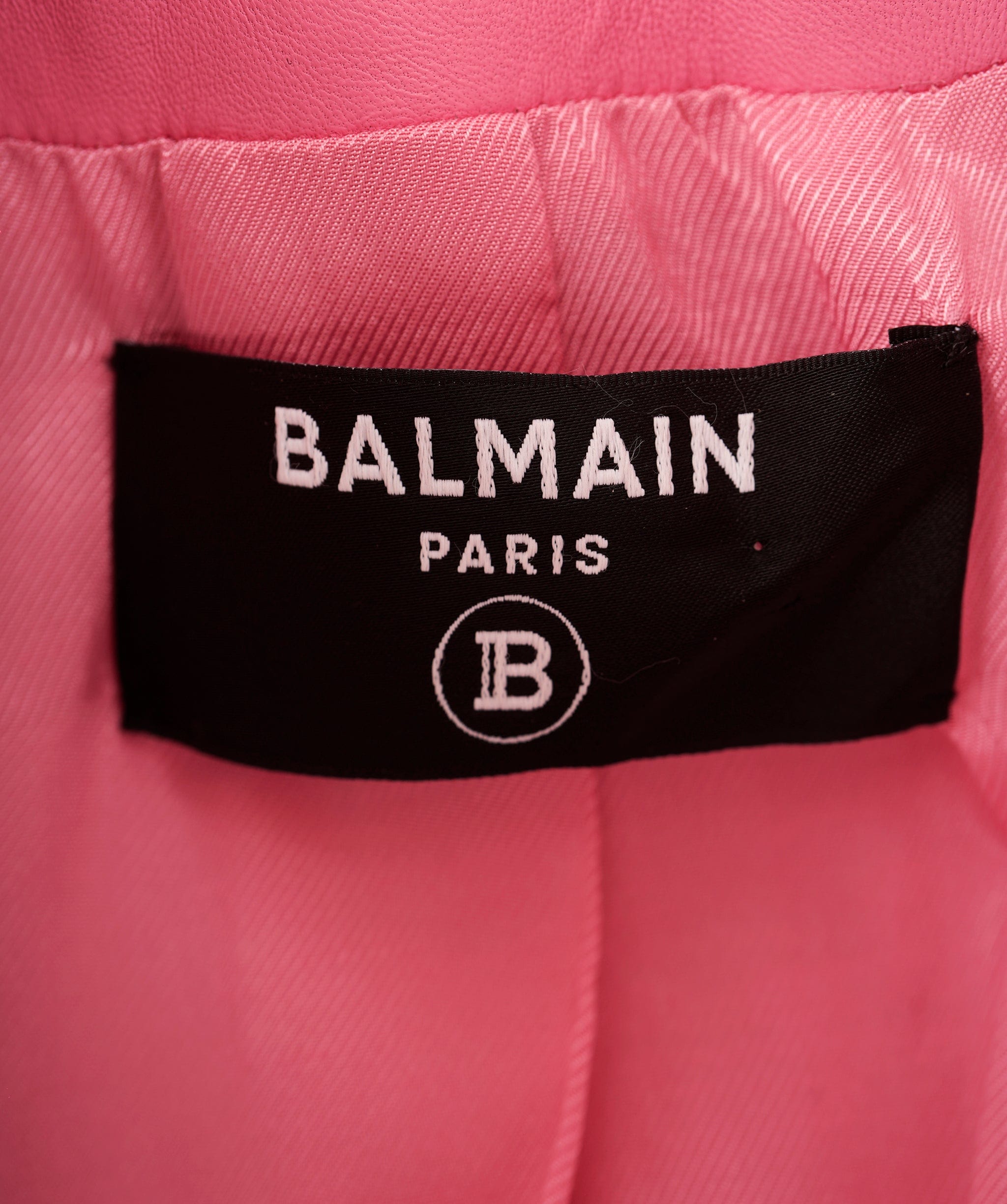 Balmain Balmain Pink Leather Double Breasted Blazer  ALC2624