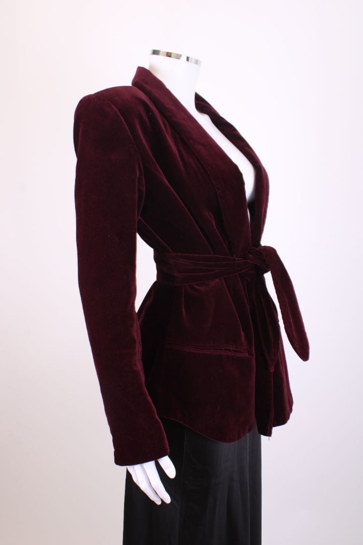 Balmian Balmian Velvet Blazer Burgundy 10