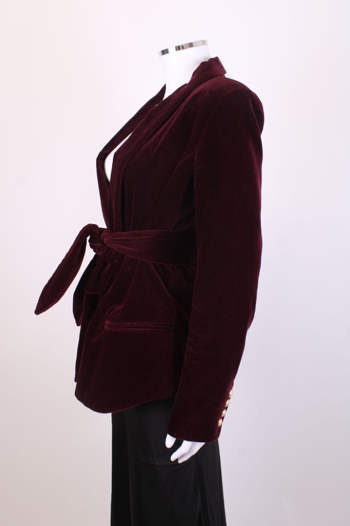Balmian Balmian Velvet Blazer Burgundy 10