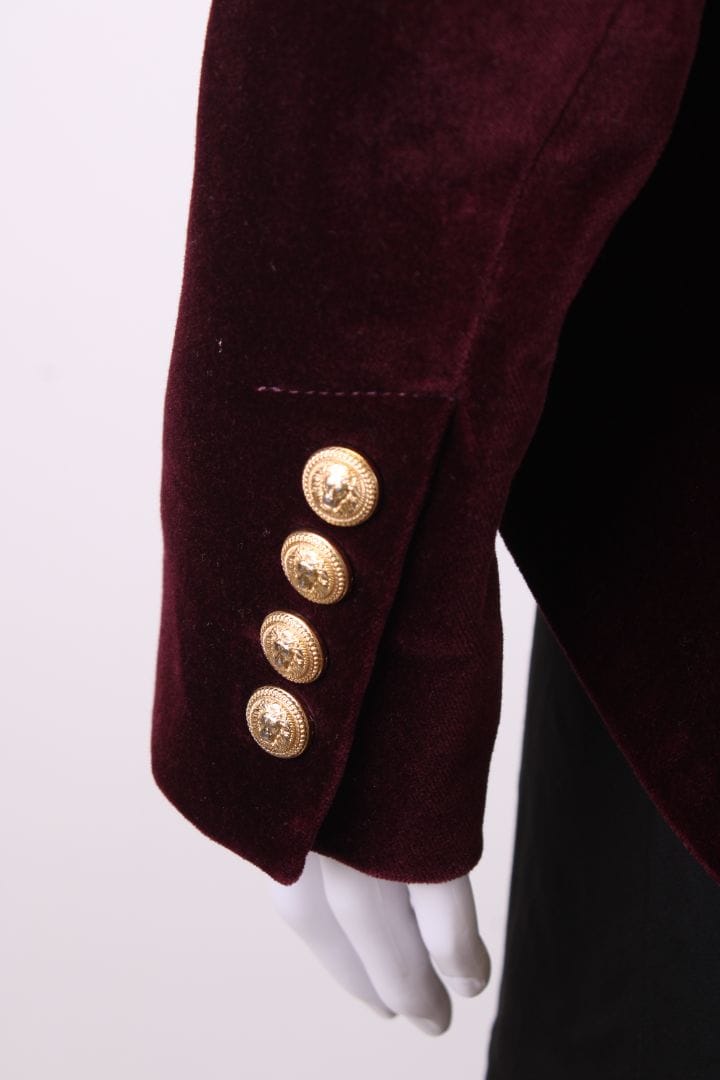 Balmian Balmian Velvet Blazer Burgundy 10