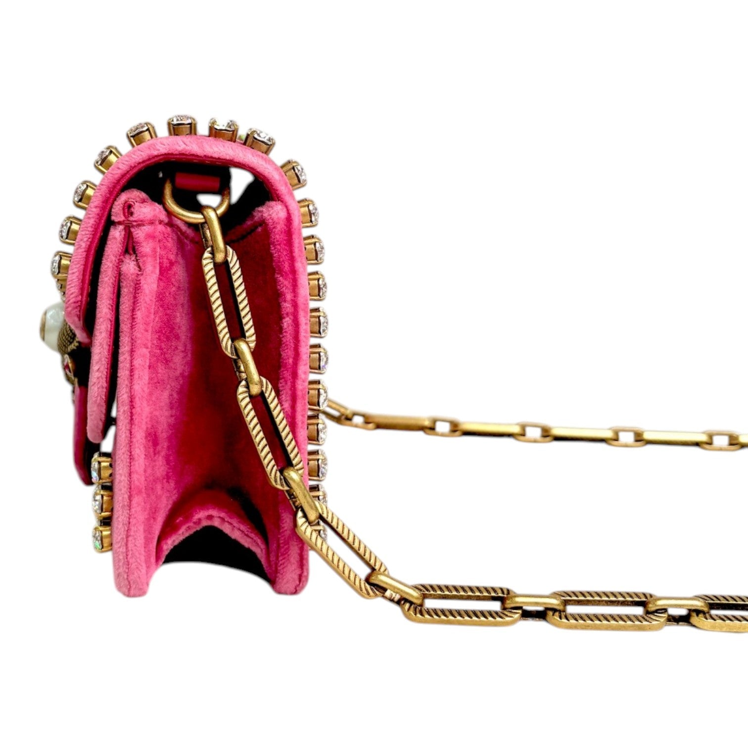Gucci Velvet Broadway with Chain Strap Bag