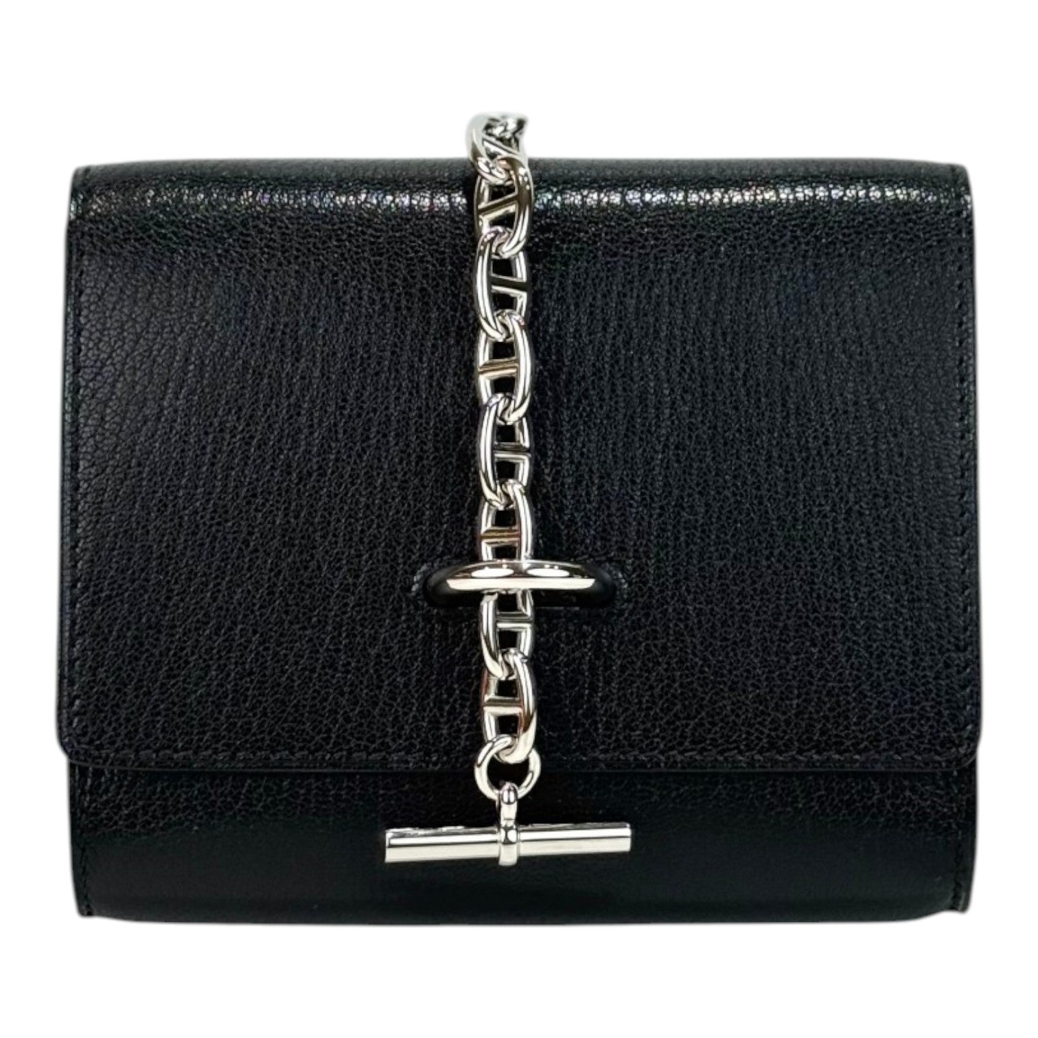 Hermes Portefeuille Chaine D’ancre To Go Wallet in Black Chevre