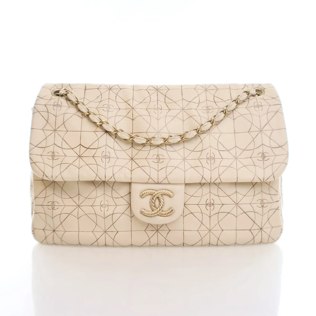 Chanel Paris-Moscou Beige Calfskin Classic Single Flap Bag