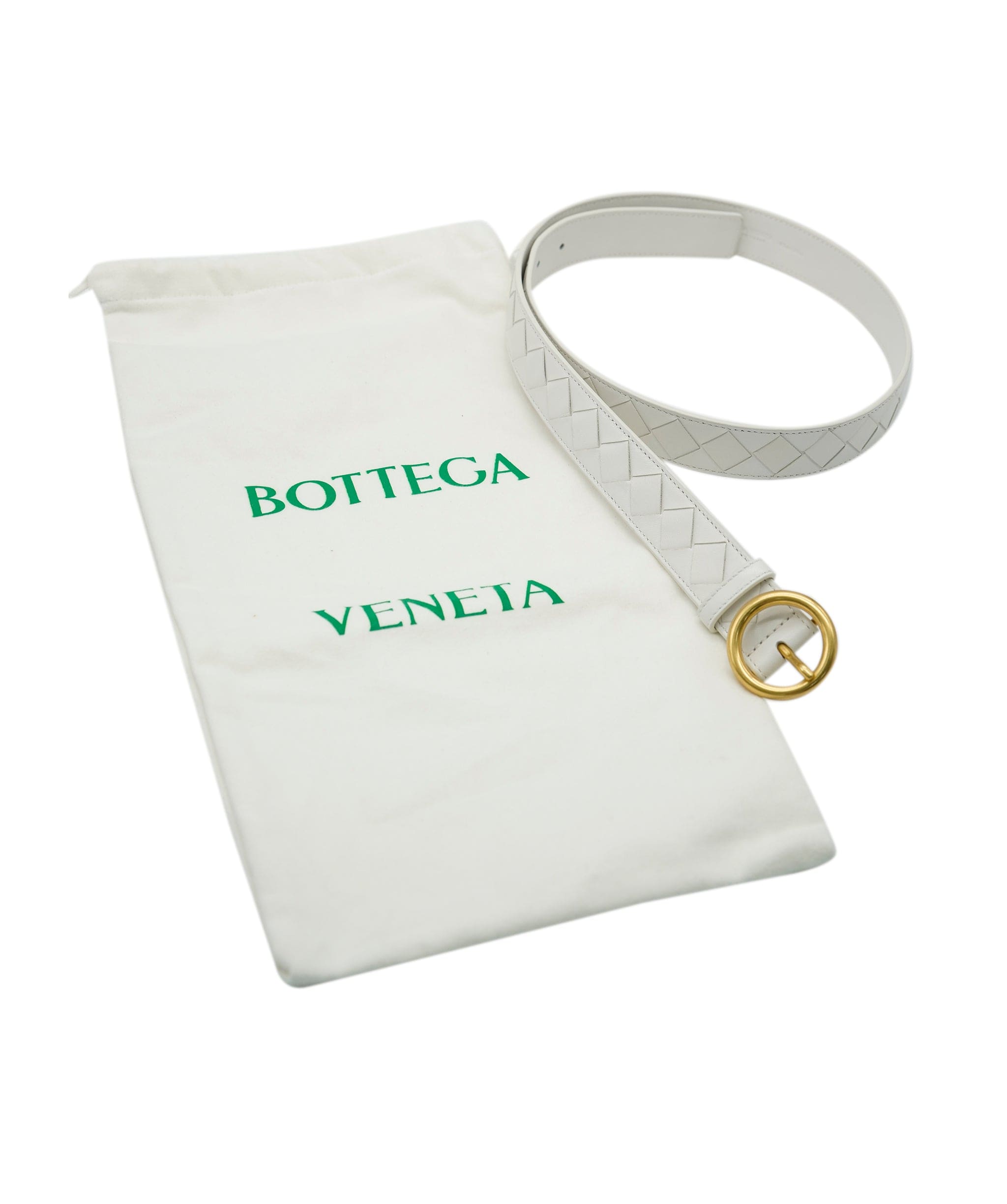 Bottega Bottega Veneta Belt Int.15Nap19/Light Calf WHITE GHW ASL8353