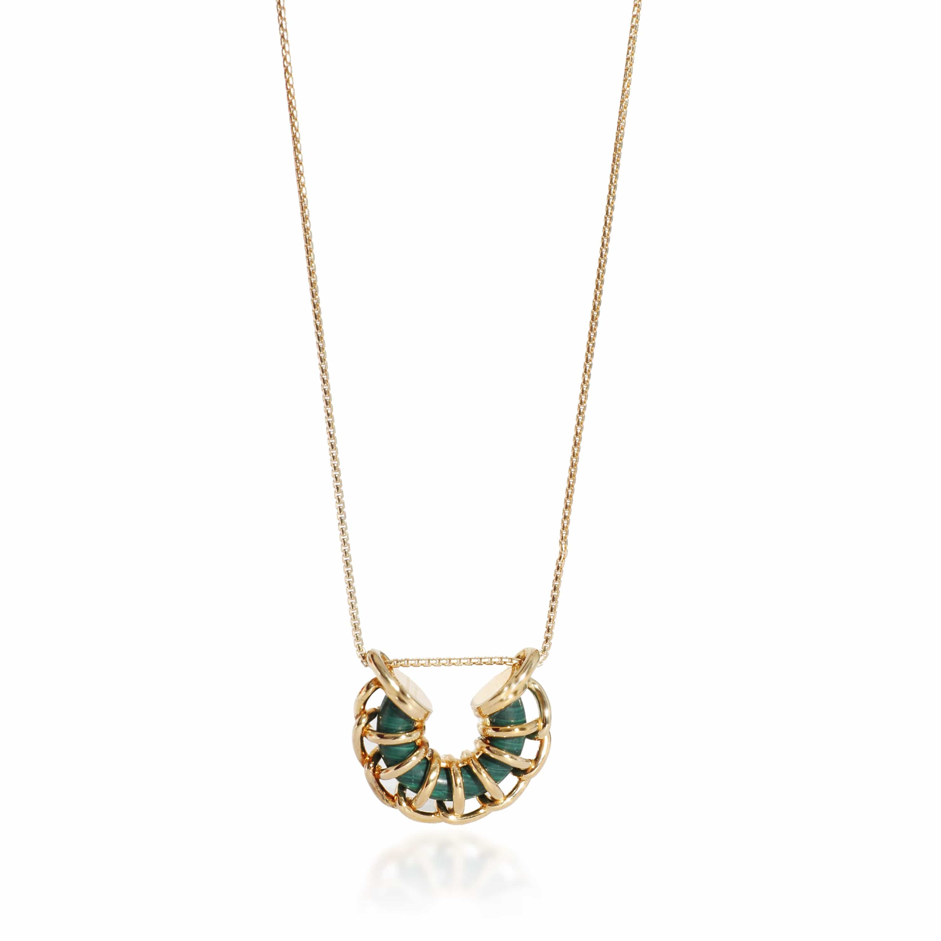 Bottega Bottega Veneta Malachite Gold Plated/ Silver Pendant ASL9433