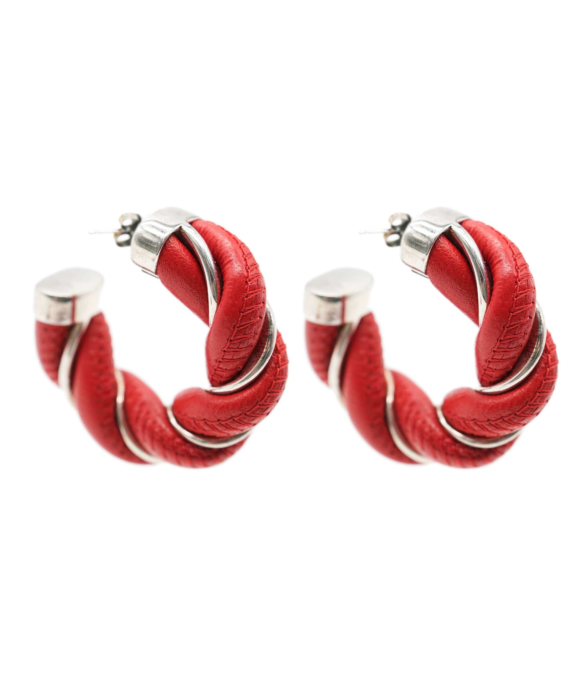 Bottega Bottega Veneta sterling silver earrings CHILLI RED ASL9430